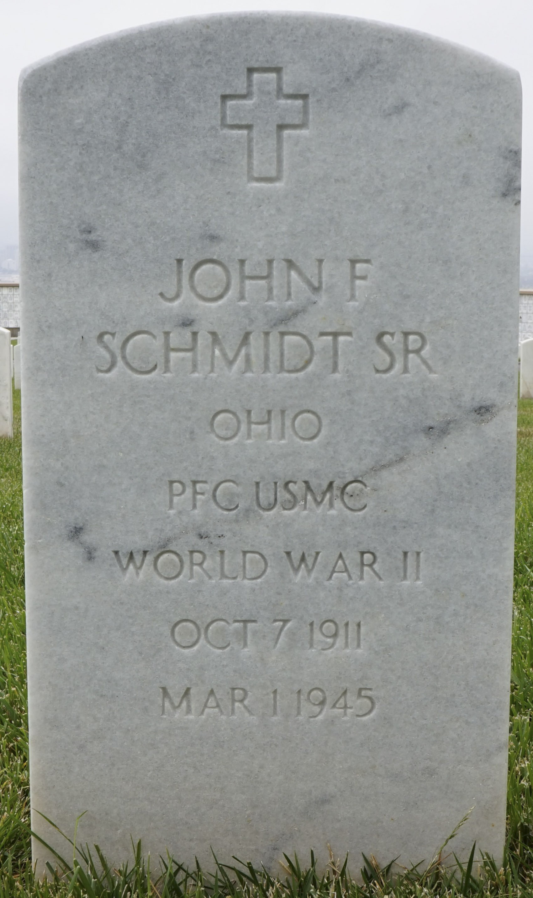 Gravesite marker image for john f schmidt sr