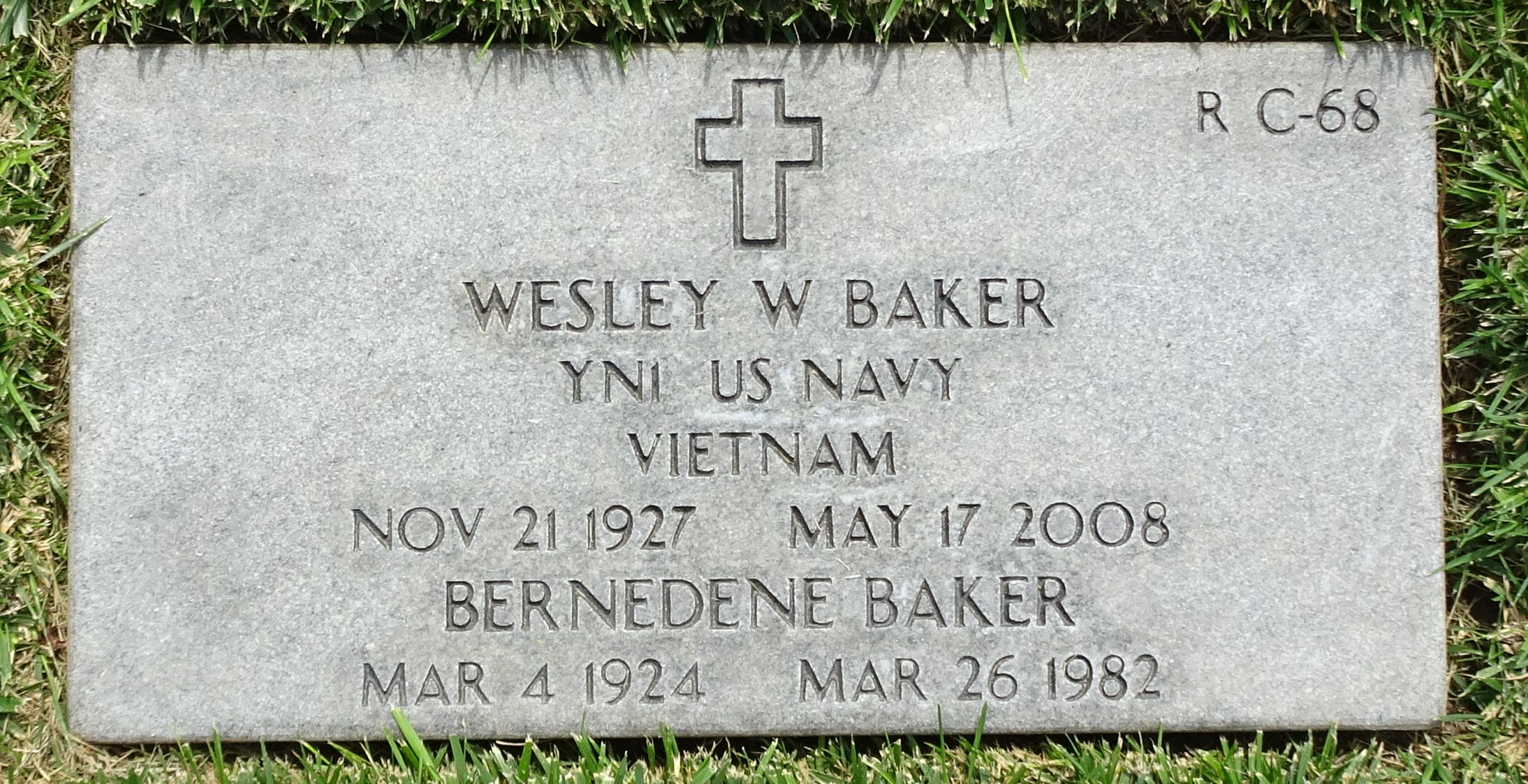Gravesite marker image for wesley william baker