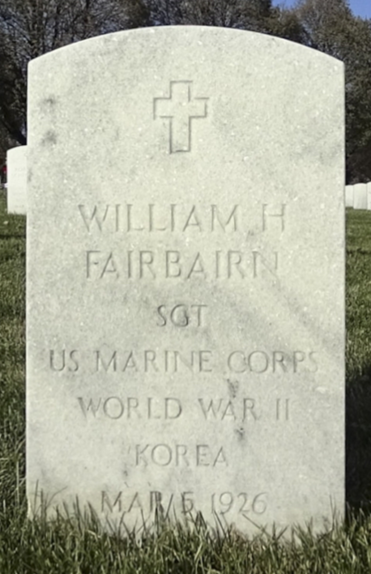 Gravesite marker image for william h fairbairn