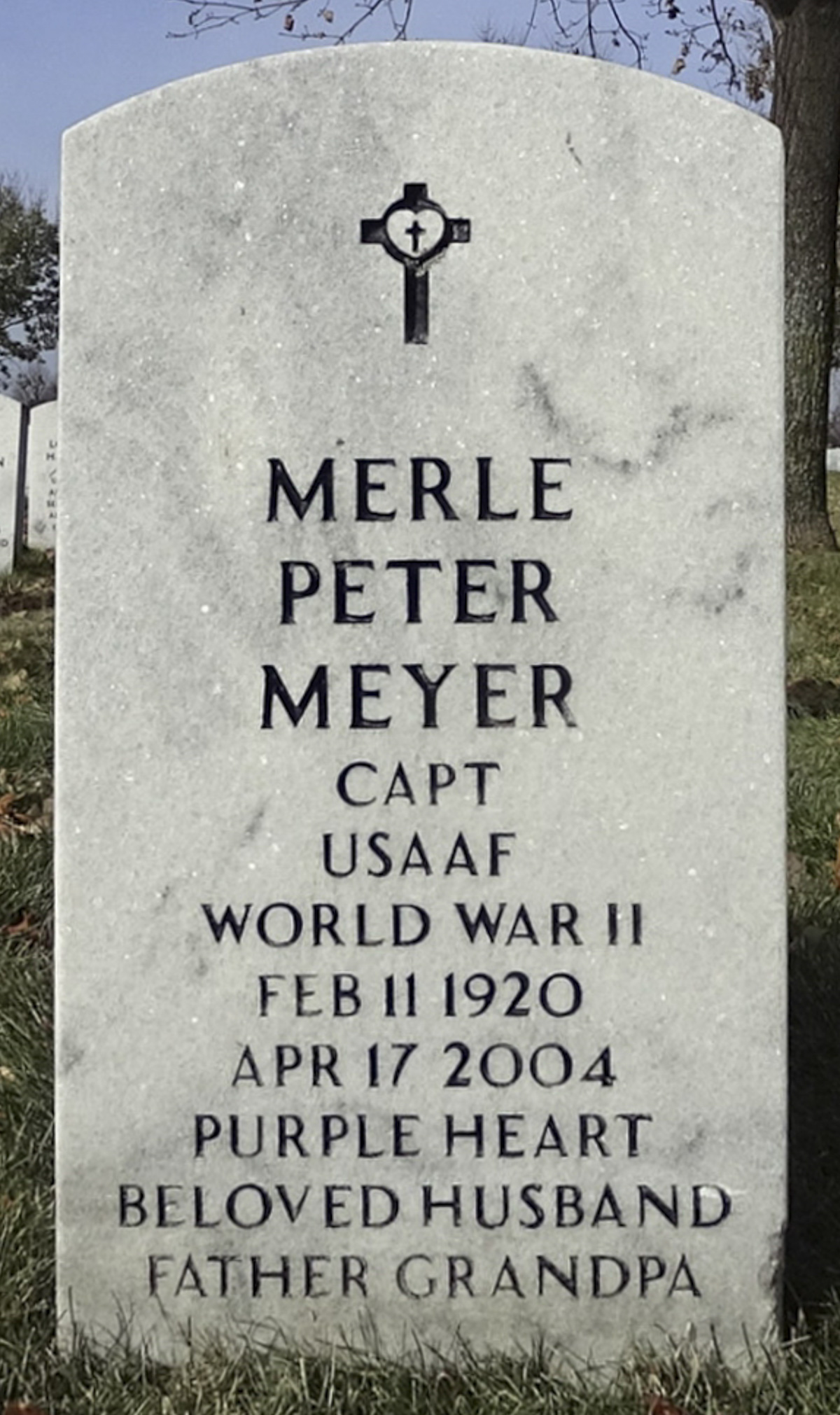 Gravesite marker image for merle peter meyer