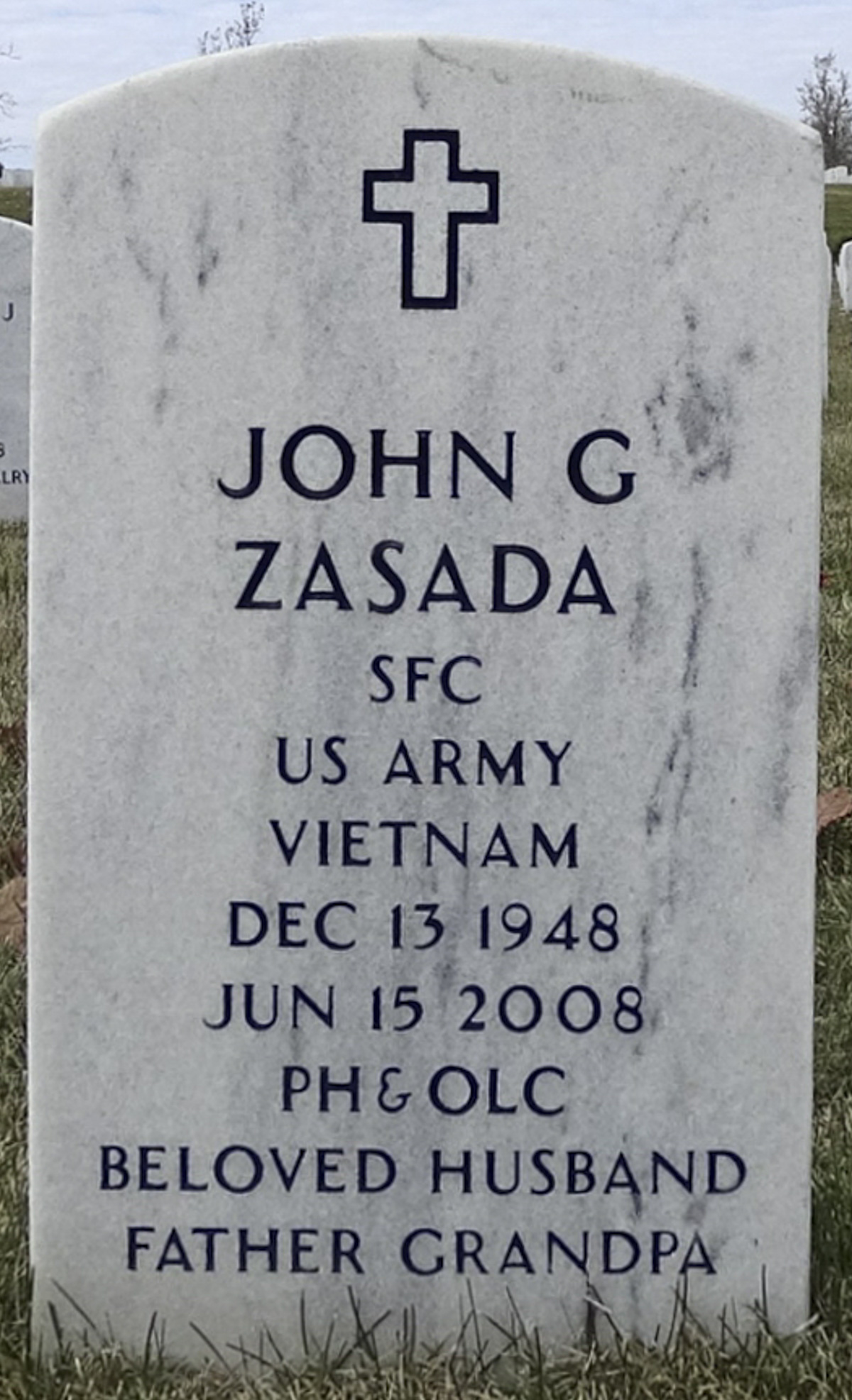 Gravesite marker image for john g zasada