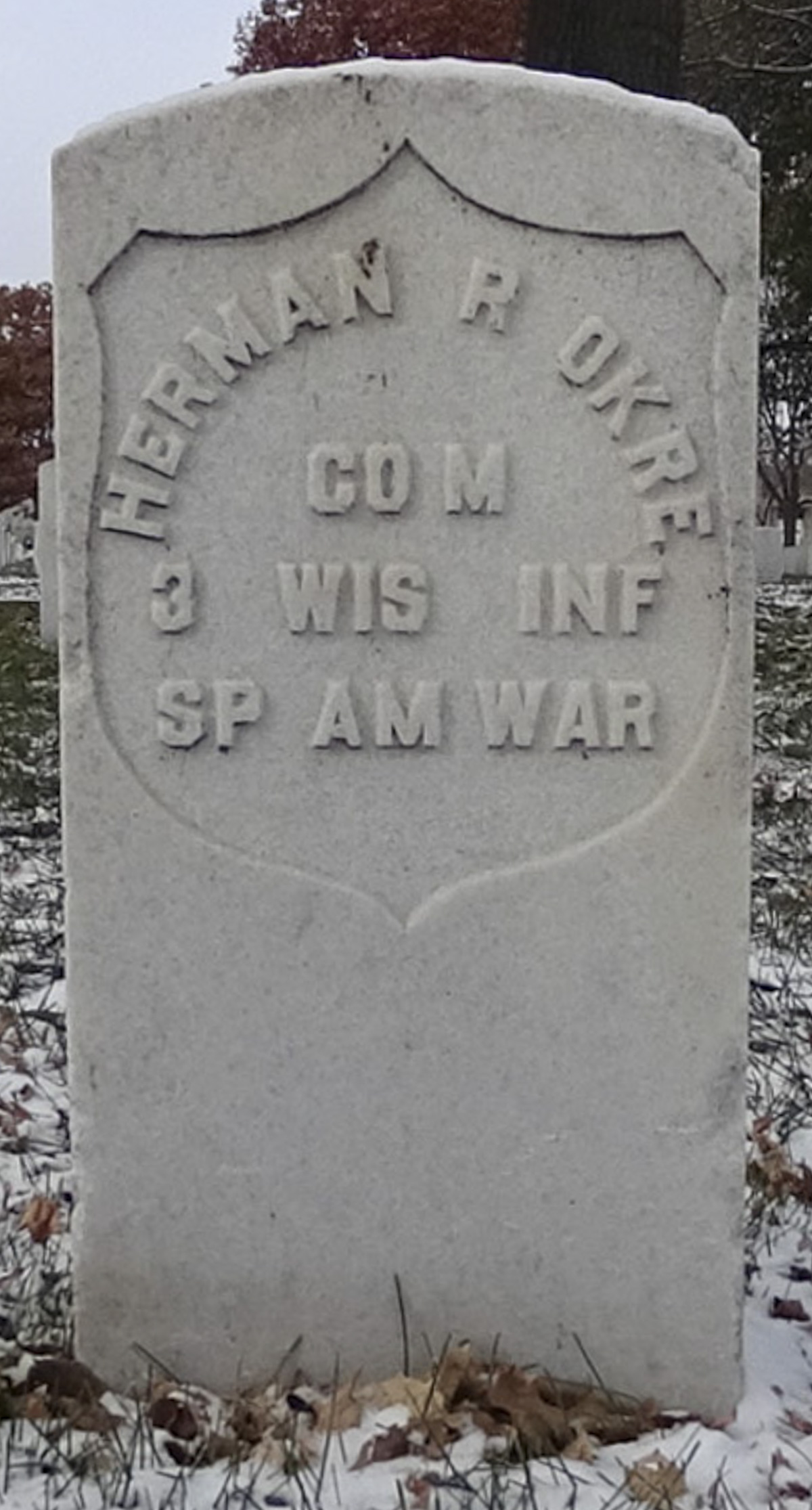 Gravesite marker image for herman r okre