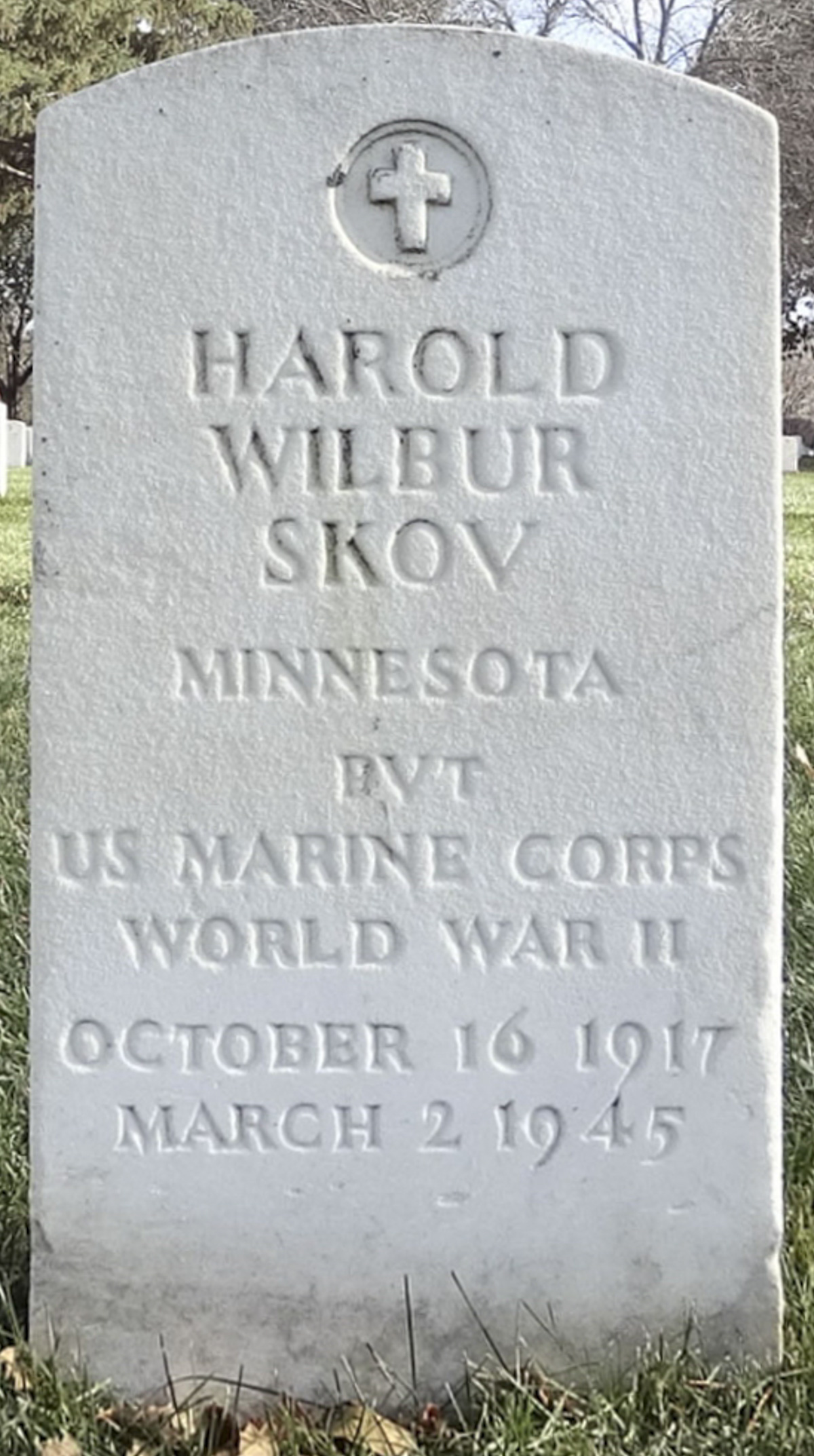 Gravesite marker image for harold wilbur skov
