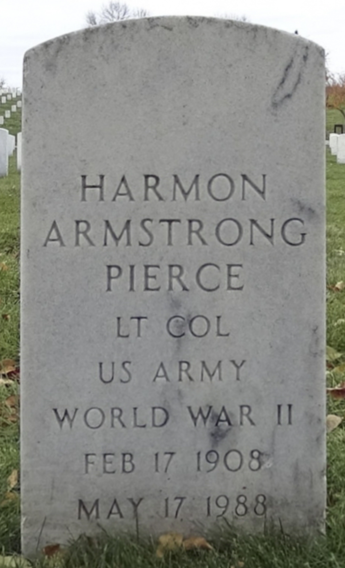 Gravesite marker image for harmon armstrong pierce