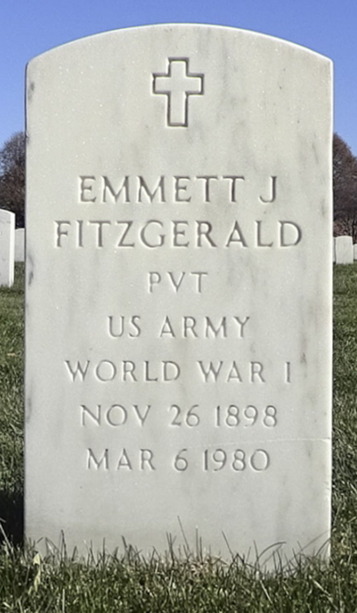 Gravesite marker image for emmett j fitzgerald
