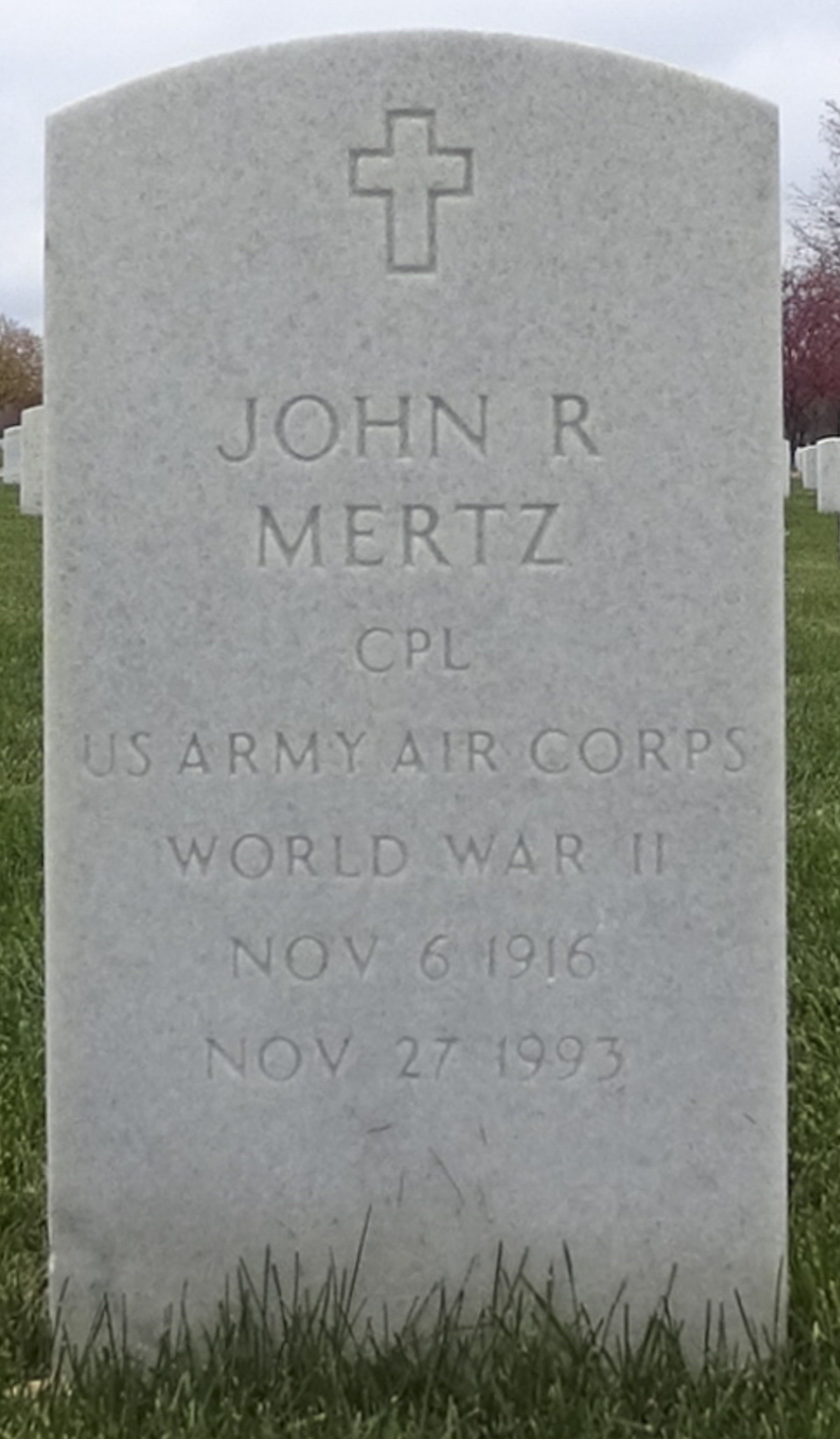 Gravesite marker image for john r mertz