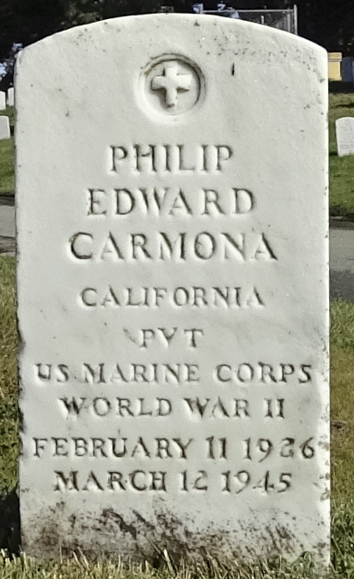 Gravesite marker image for philip edward carmona