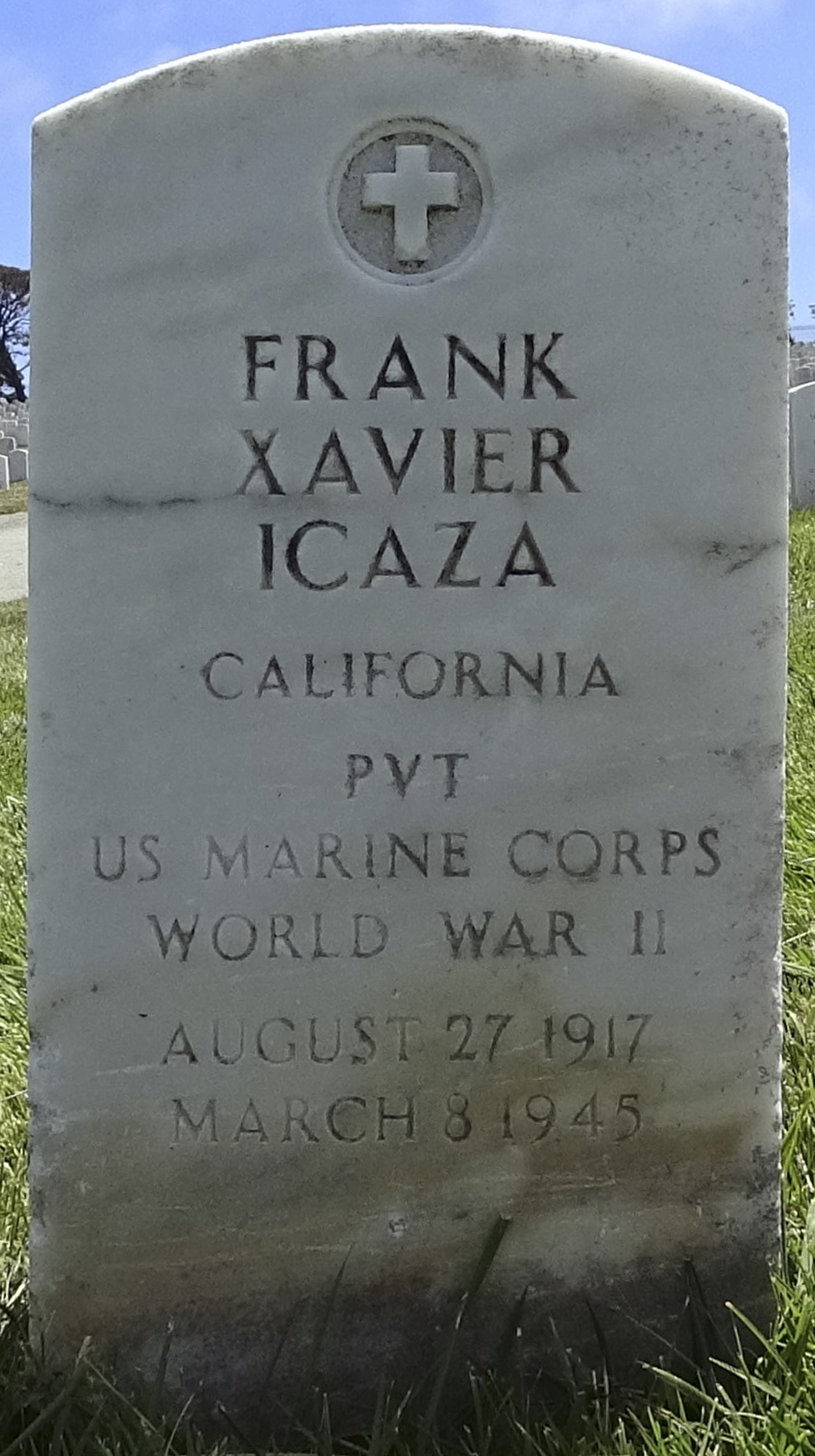 Gravesite marker image for frank xavier icaza
