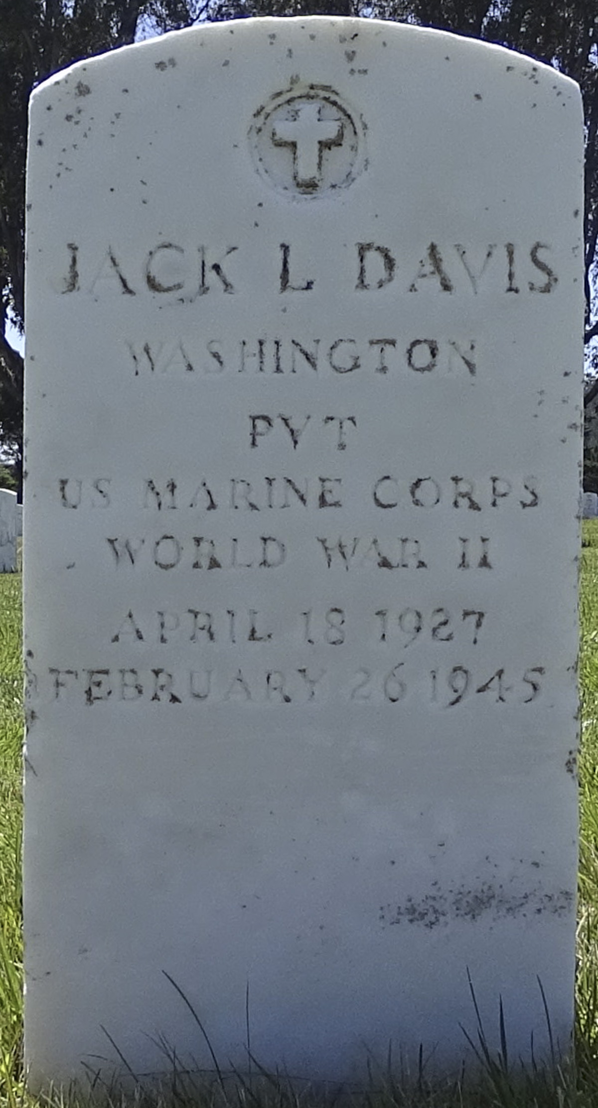 Gravesite marker image for jack l davis