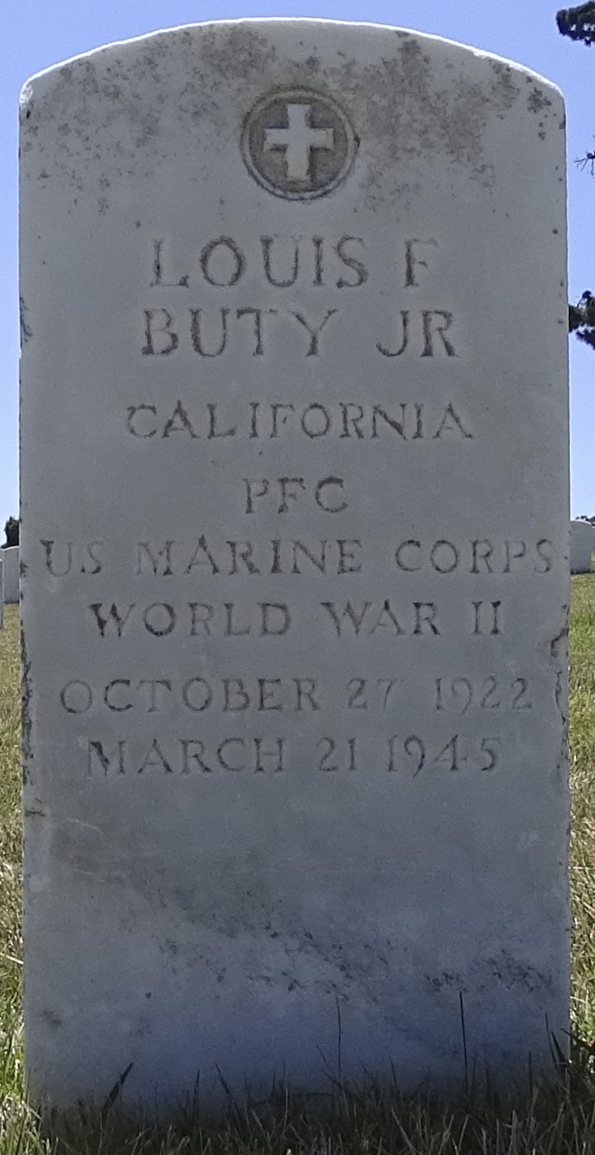 Gravesite marker image for louis f buty jr