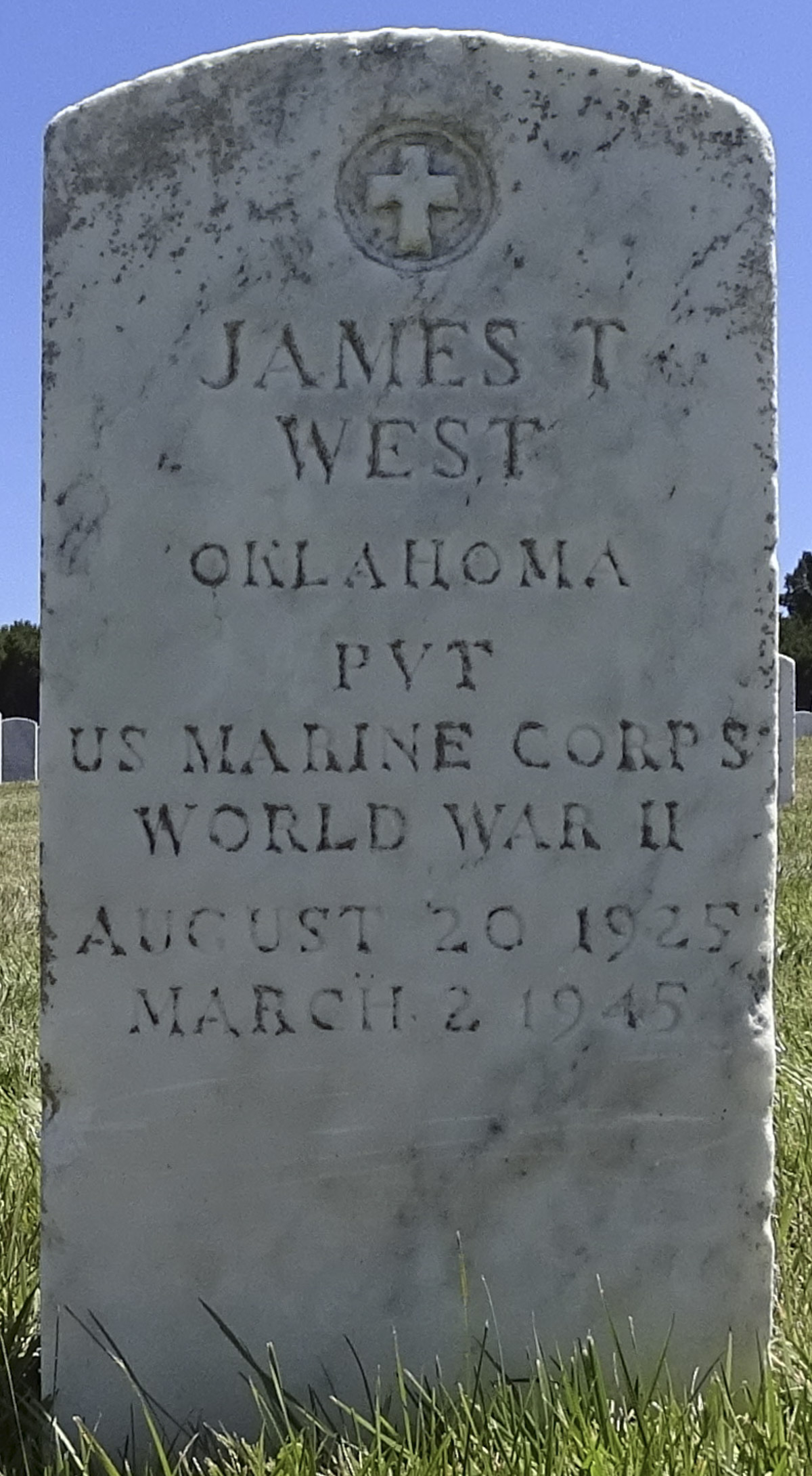 Gravesite marker image for james t west