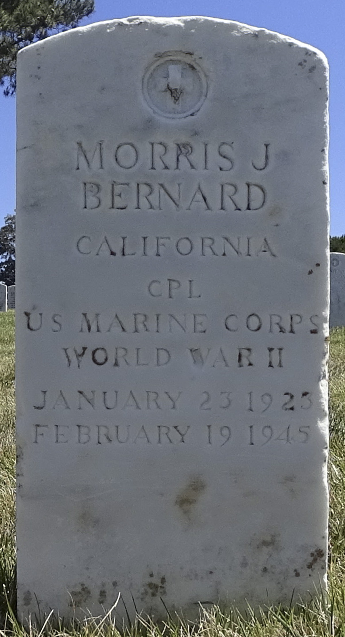 Gravesite marker image for morris j bernard