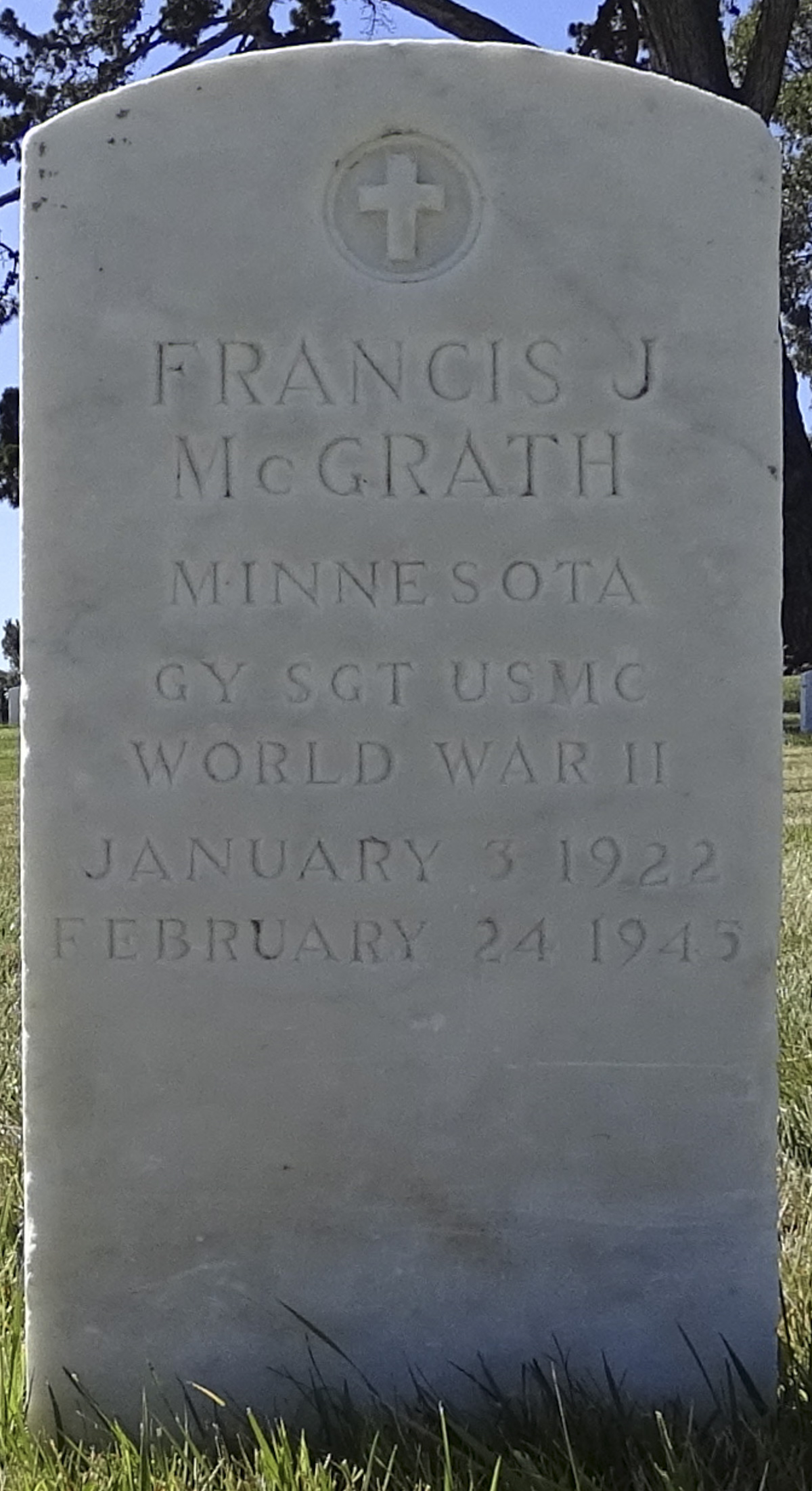 Gravesite marker image for francis j mcgrath