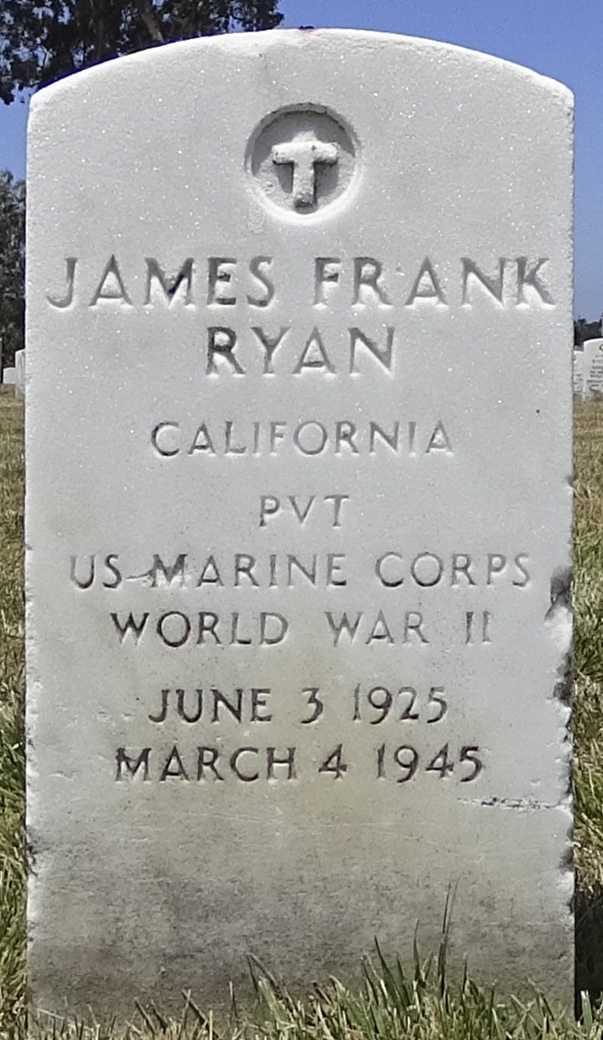 Gravesite marker image for james frank ryan