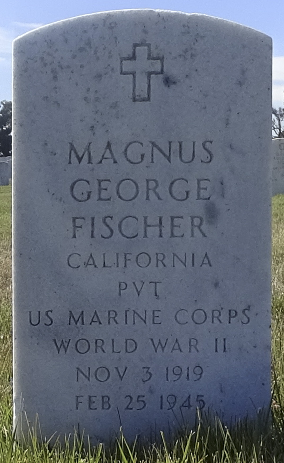 Gravesite marker image for magnus george fischer