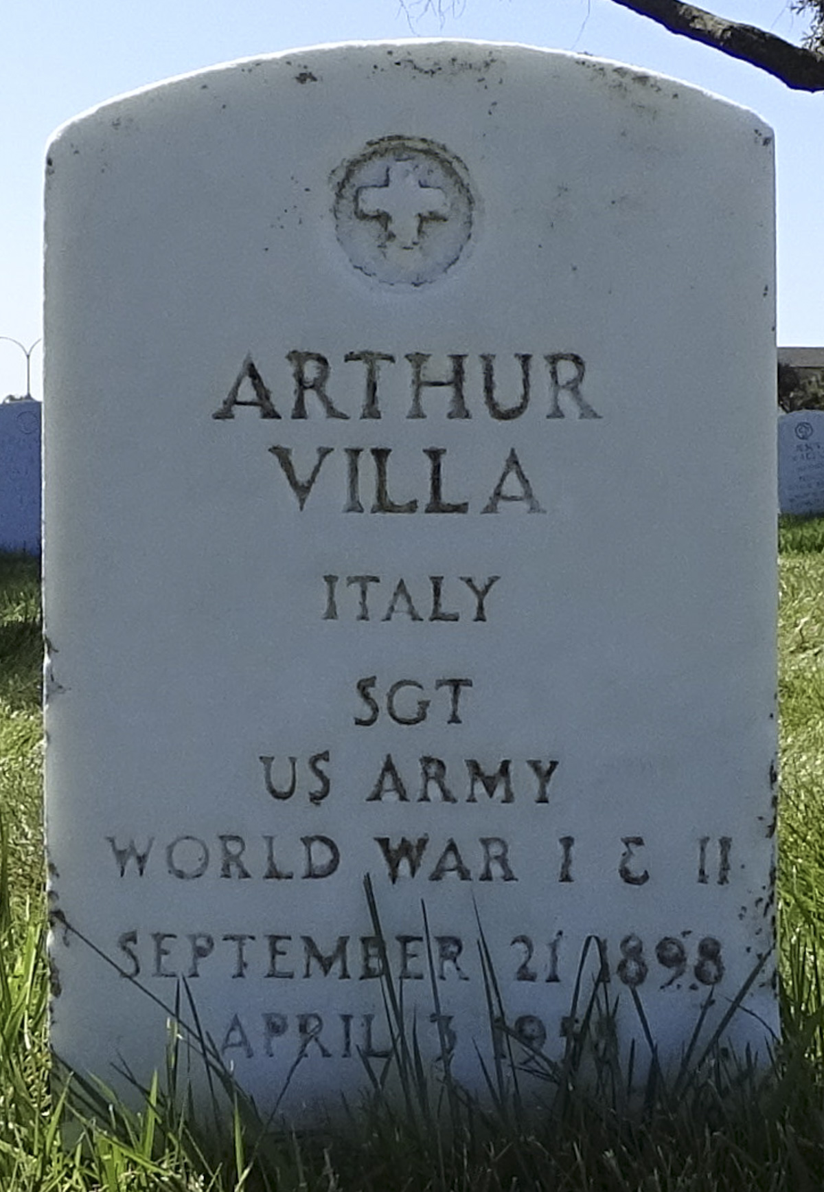 Gravesite marker image for arthur villa