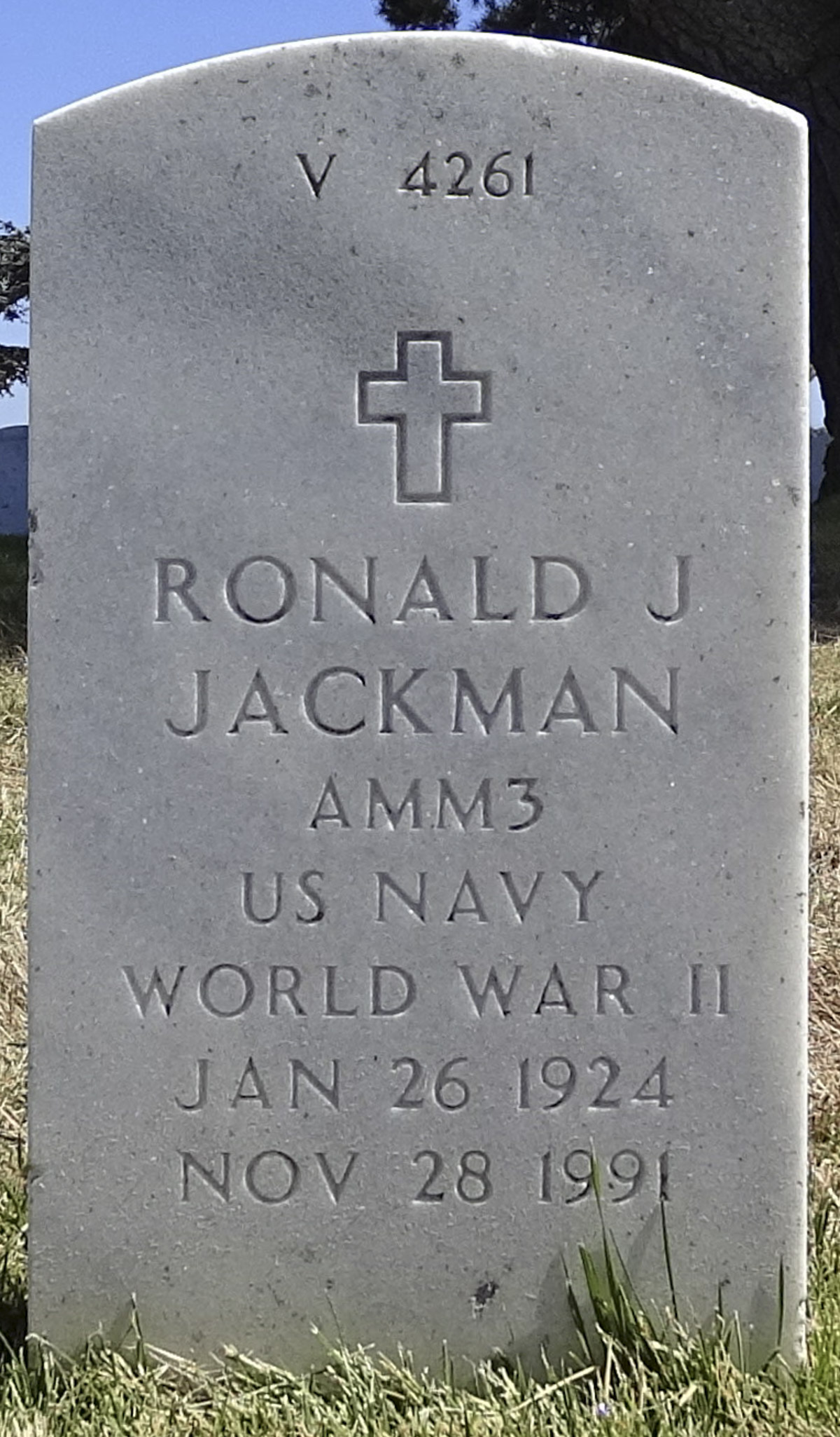 Gravesite marker image for ronald j jackman