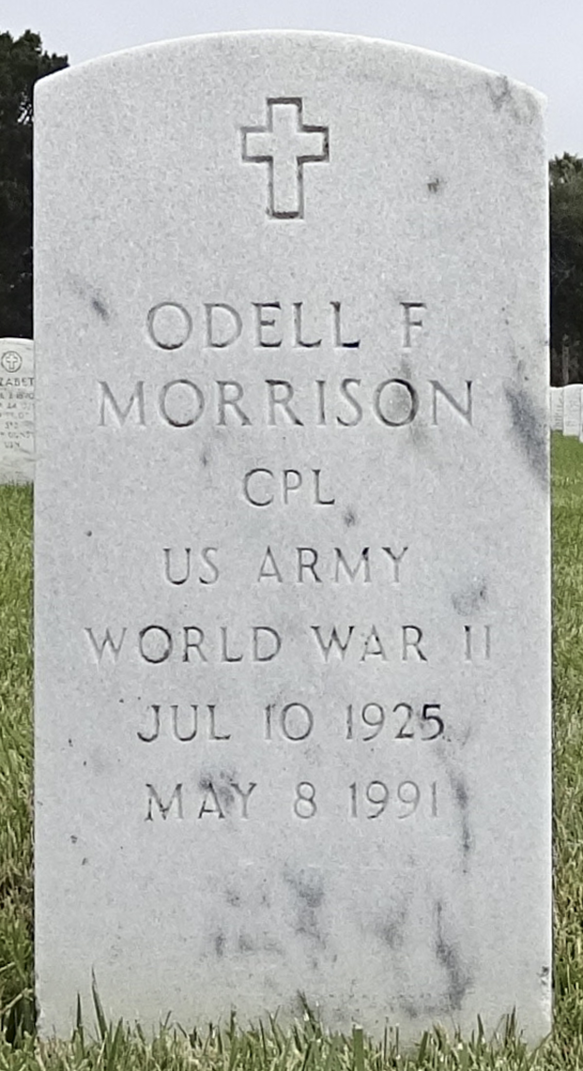 Gravesite marker image for odell f morrison
