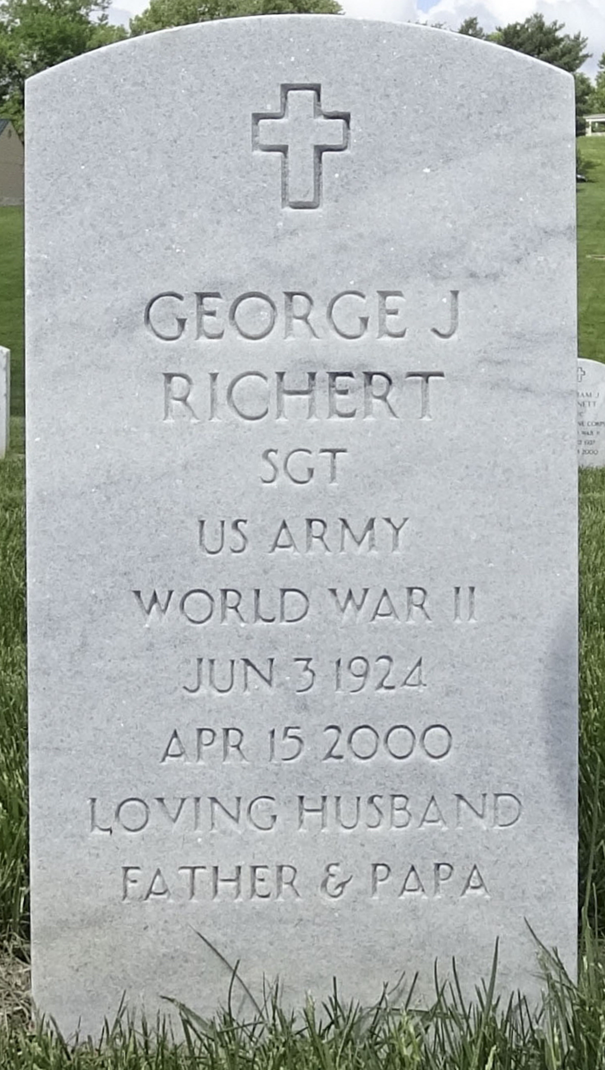 Gravesite marker image for george j richert