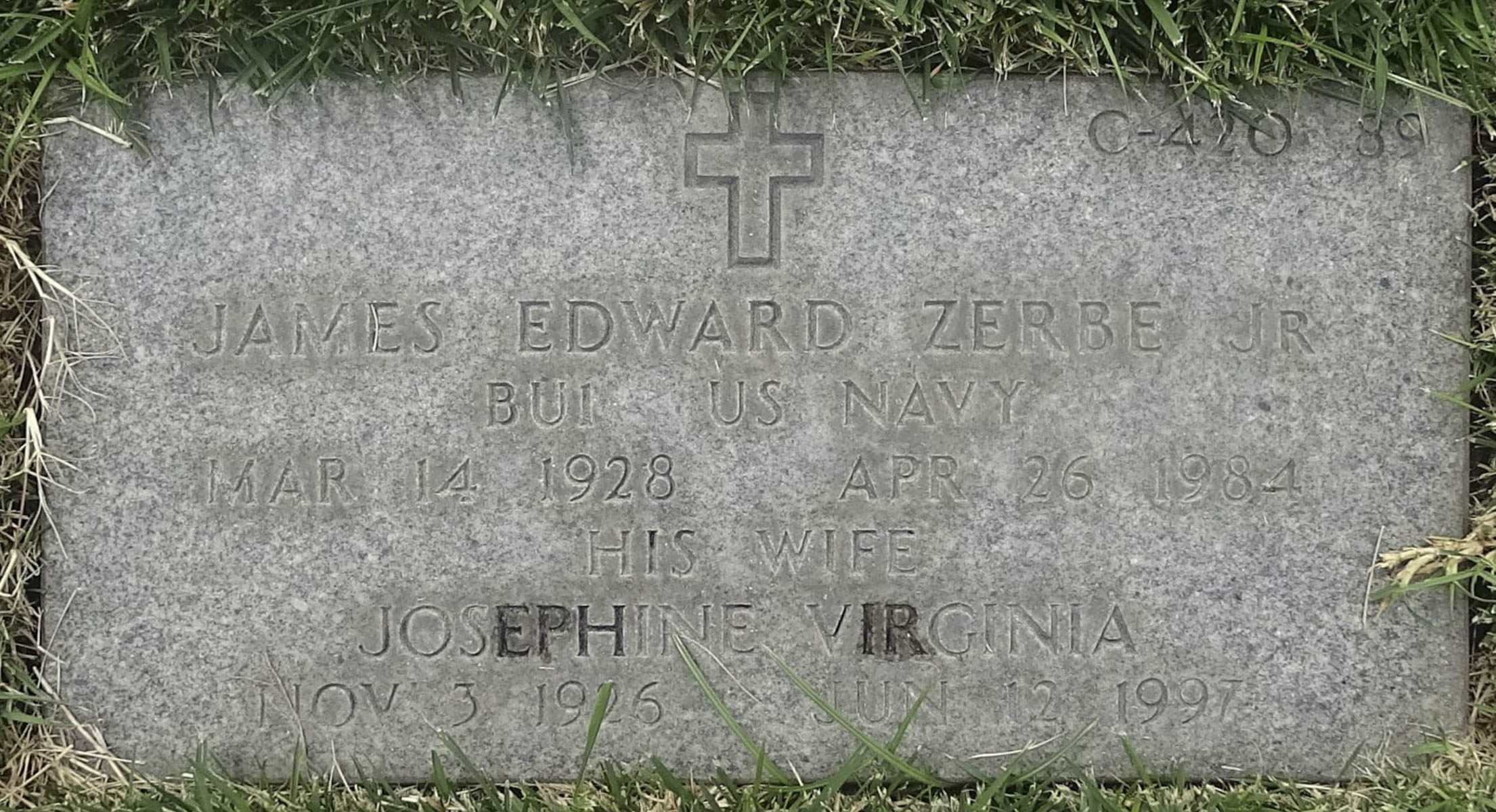 Gravesite marker image for james edward zerbe jr