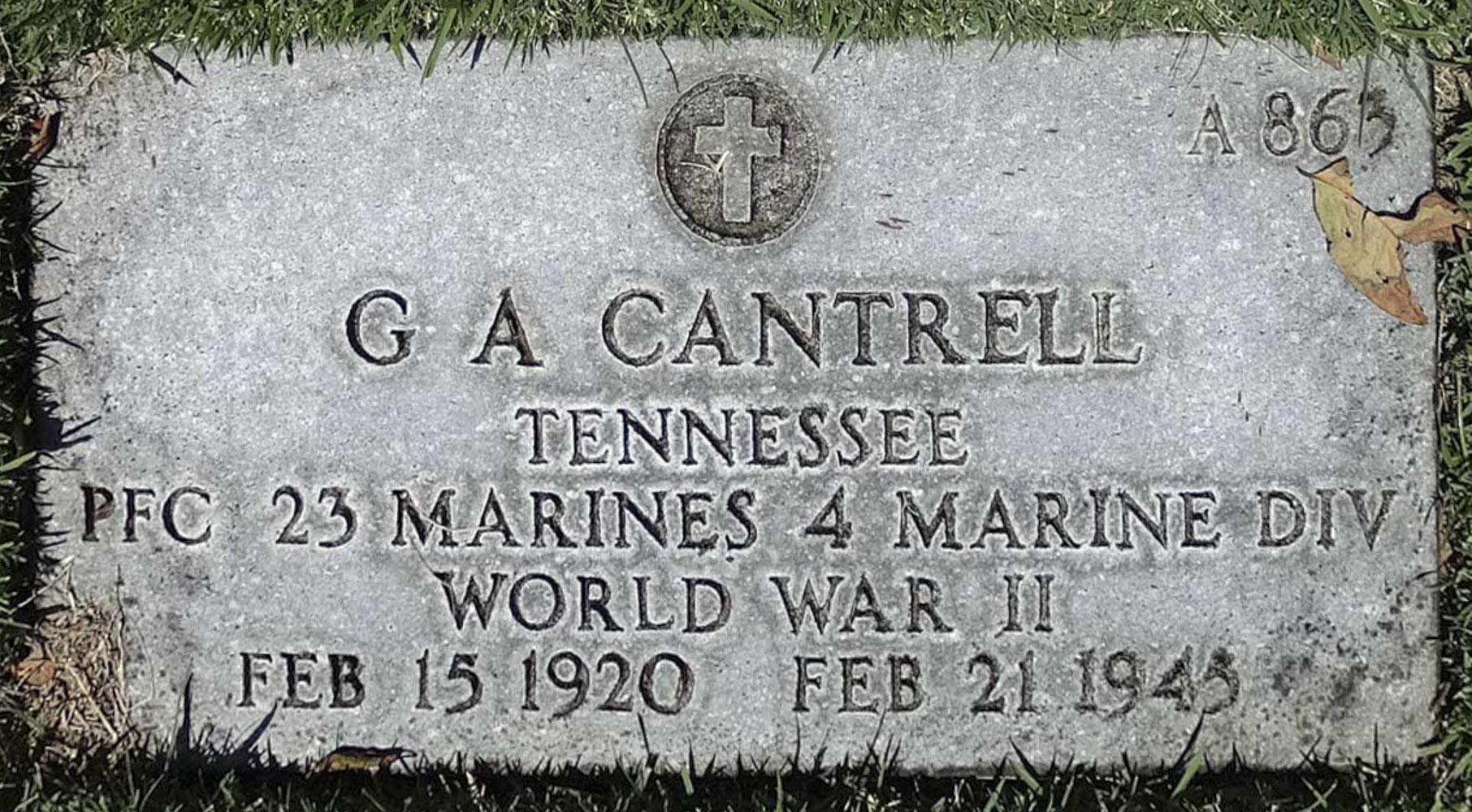 Gravesite marker image for g a cantrell