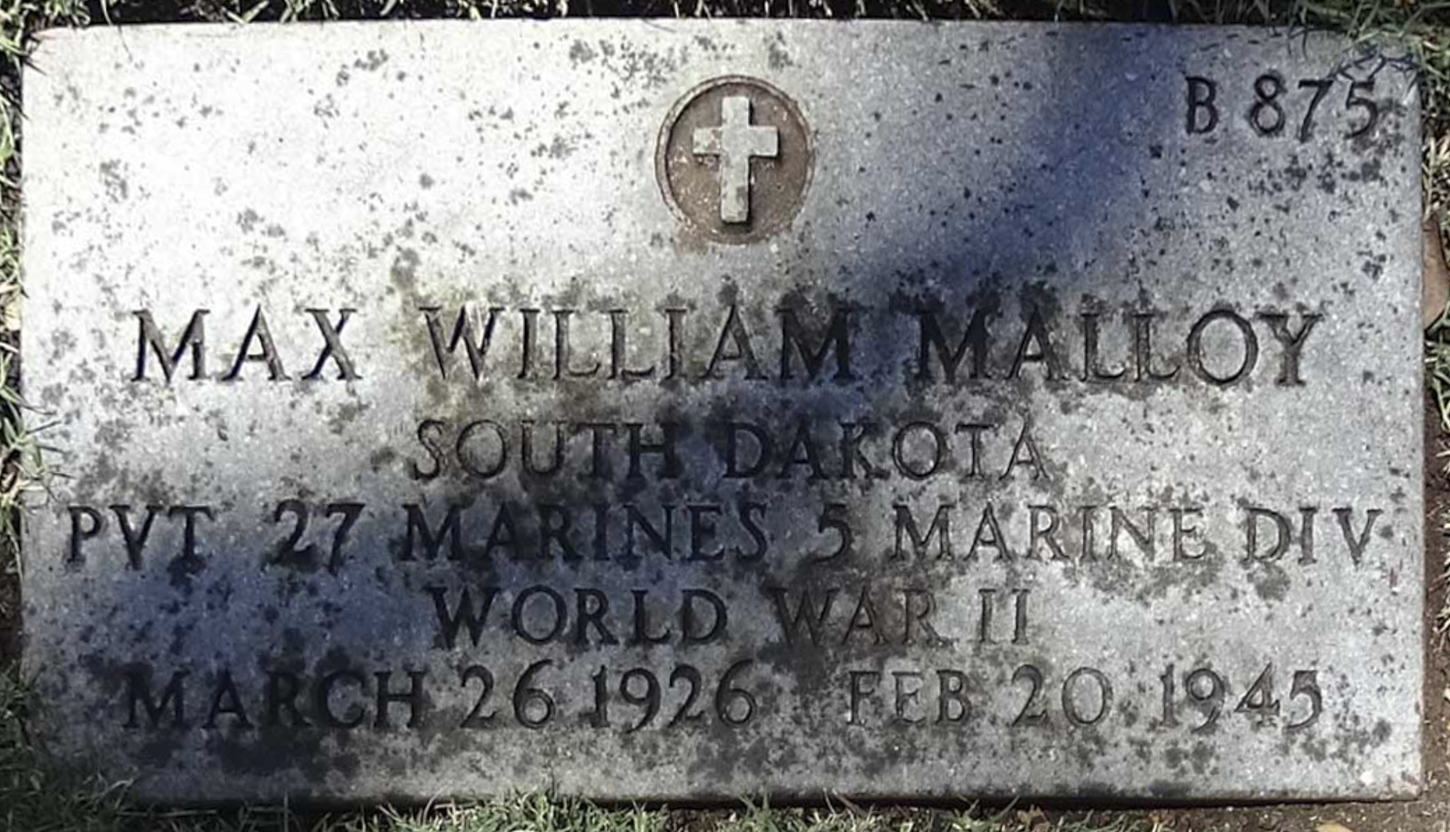 Gravesite marker image for max william malloy