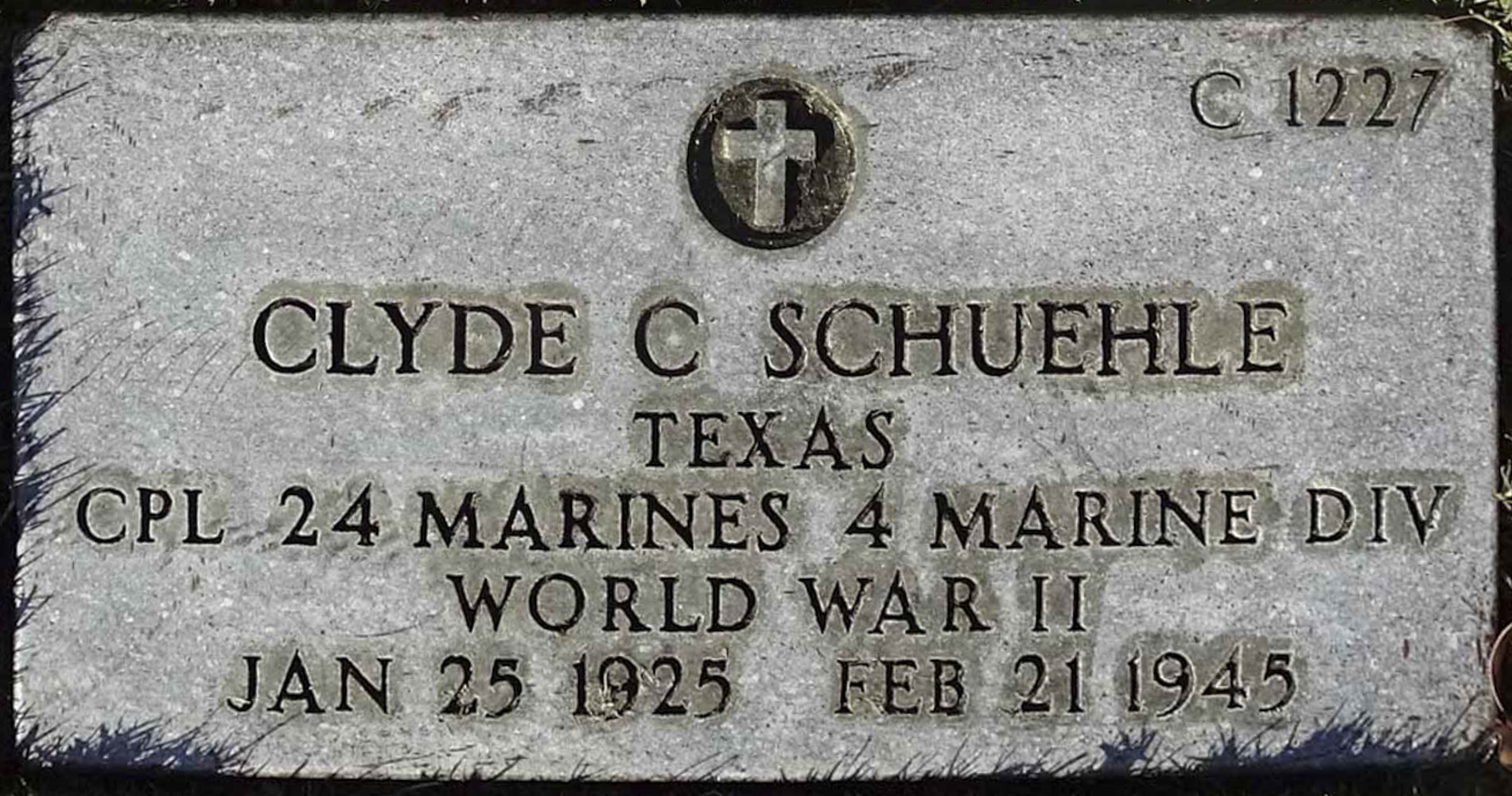 Gravesite marker image for clyde calvin schuehle