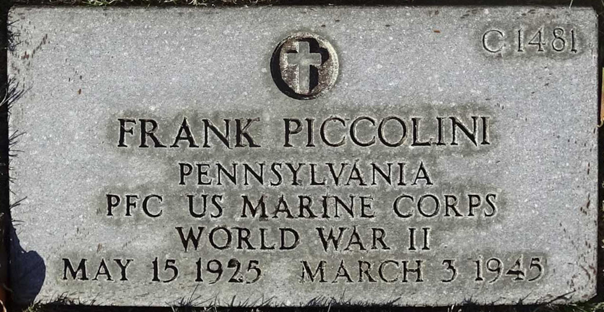 Gravesite marker image for frank piccolini