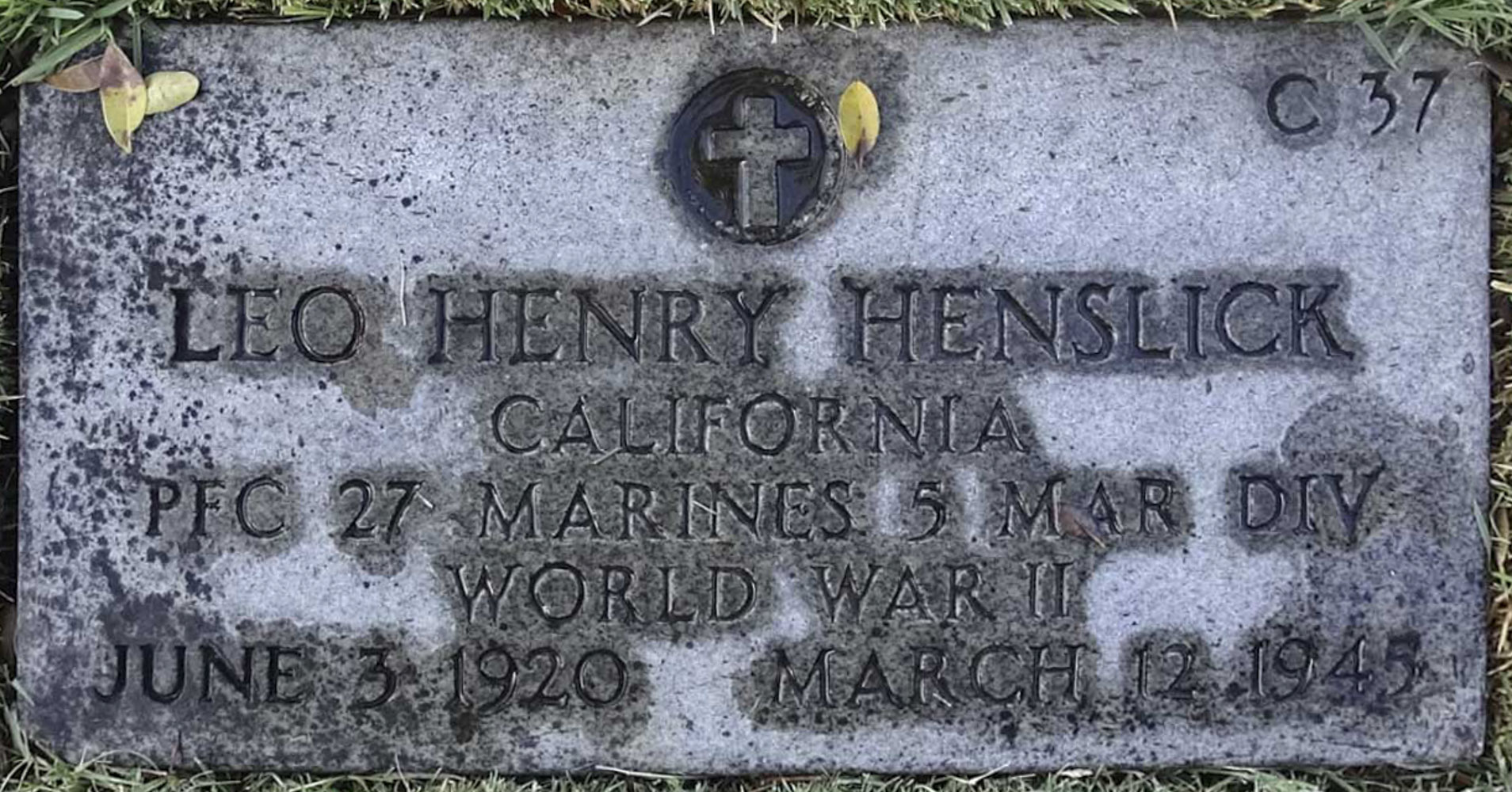 Gravesite marker image for leo henry henslick