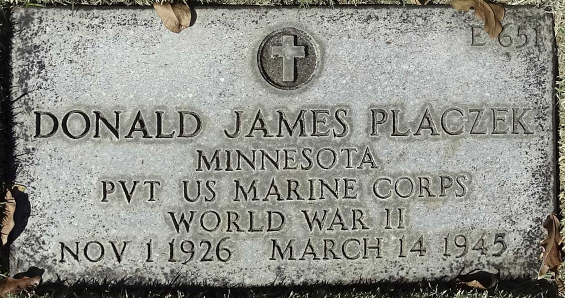 Gravesite marker image for donald james placzek