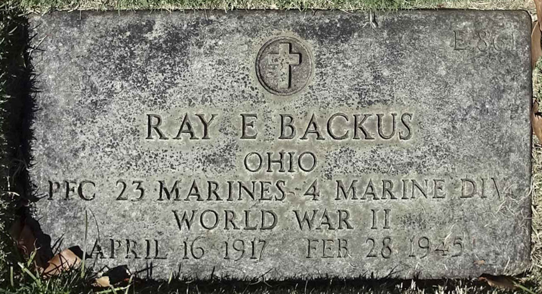Gravesite marker image for ray e backus