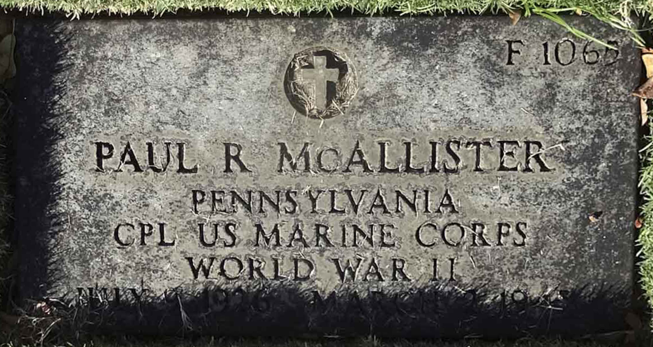 Gravesite marker image for paul r mcallister