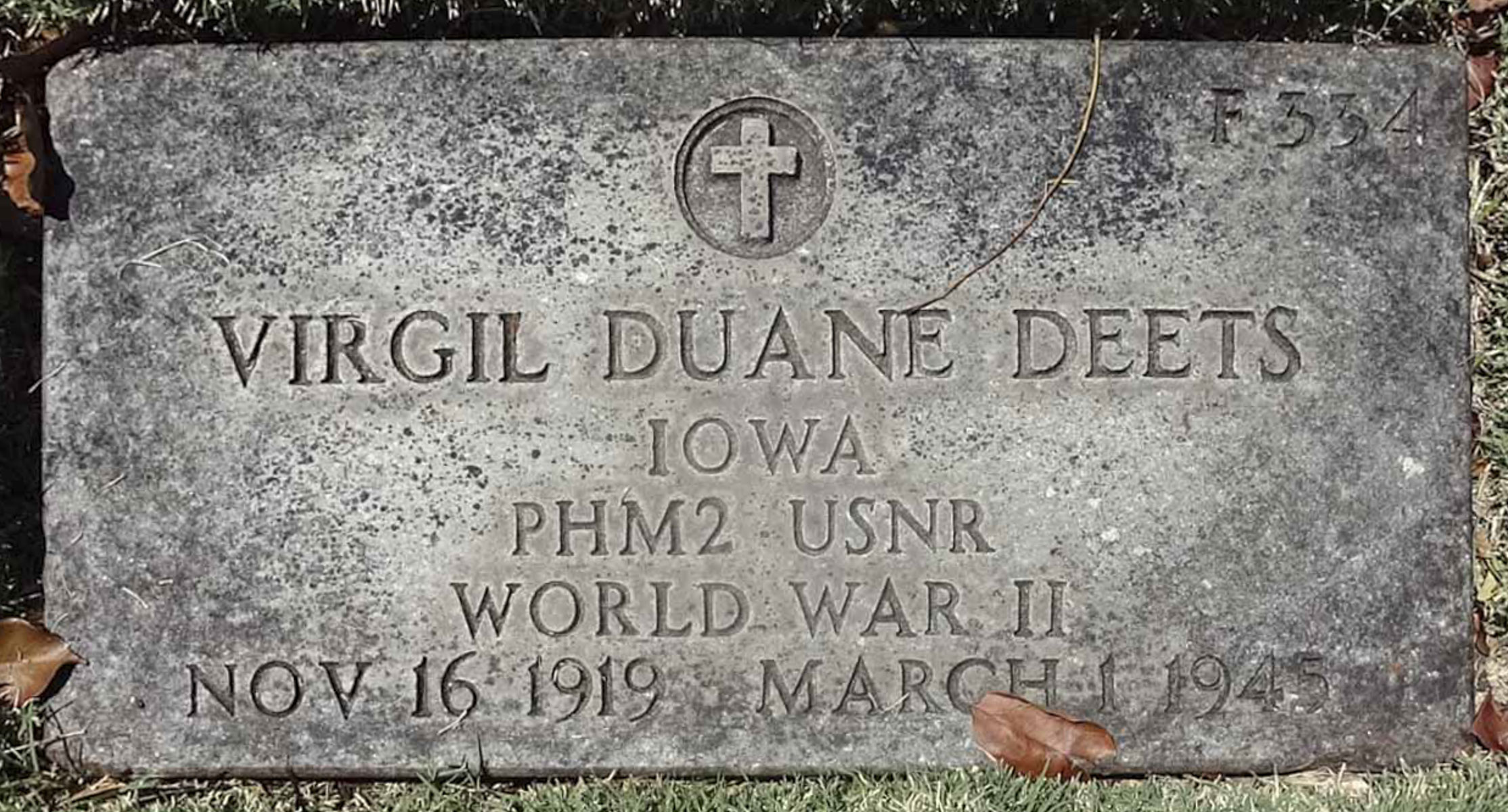 Gravesite marker image for virgil duane deets