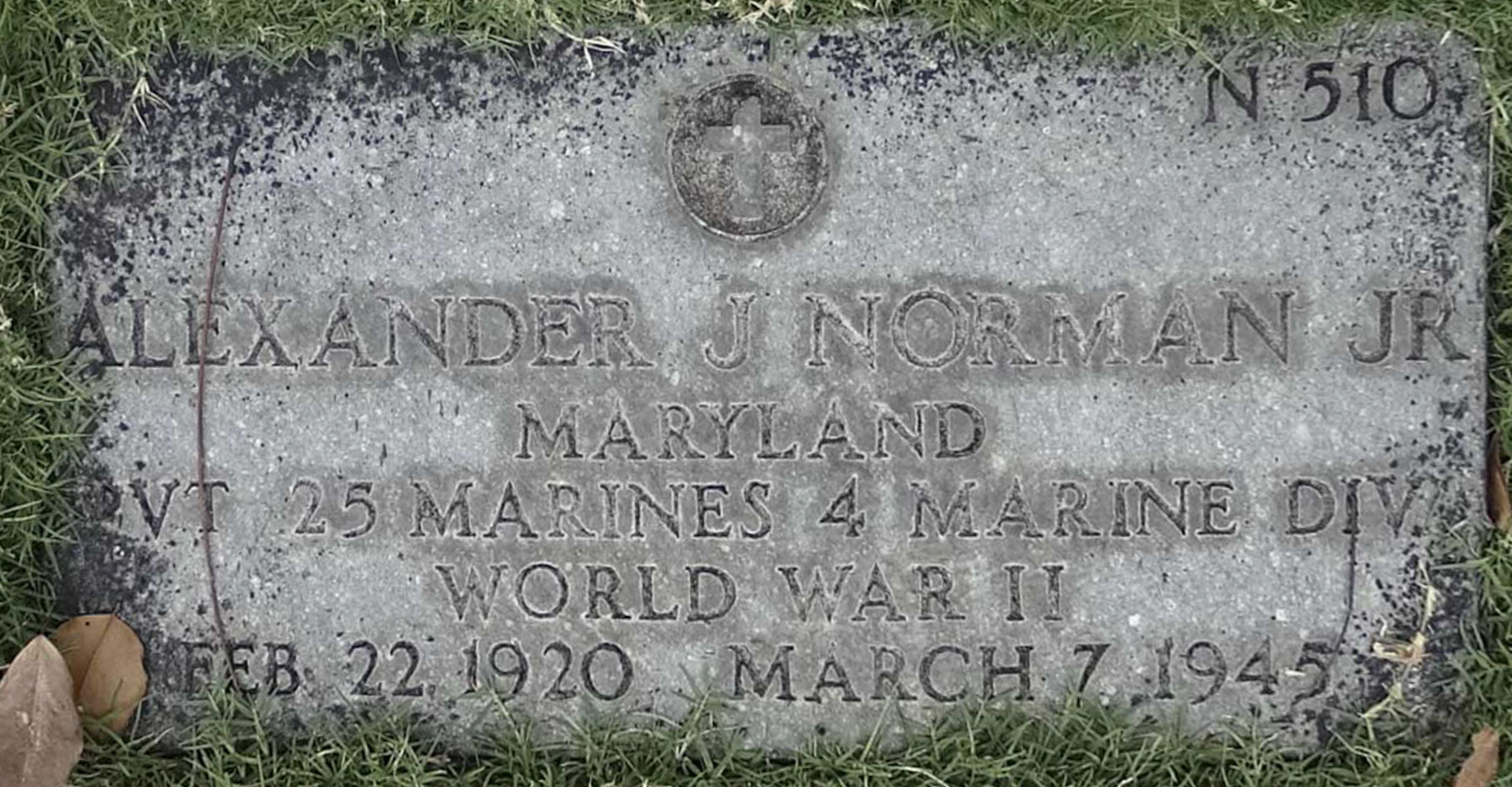 Gravesite marker image for alexander j norman jr
