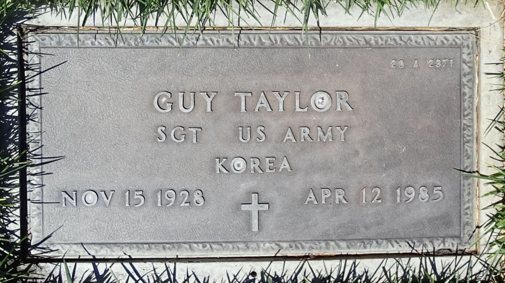 Gravesite marker image for guy taylor