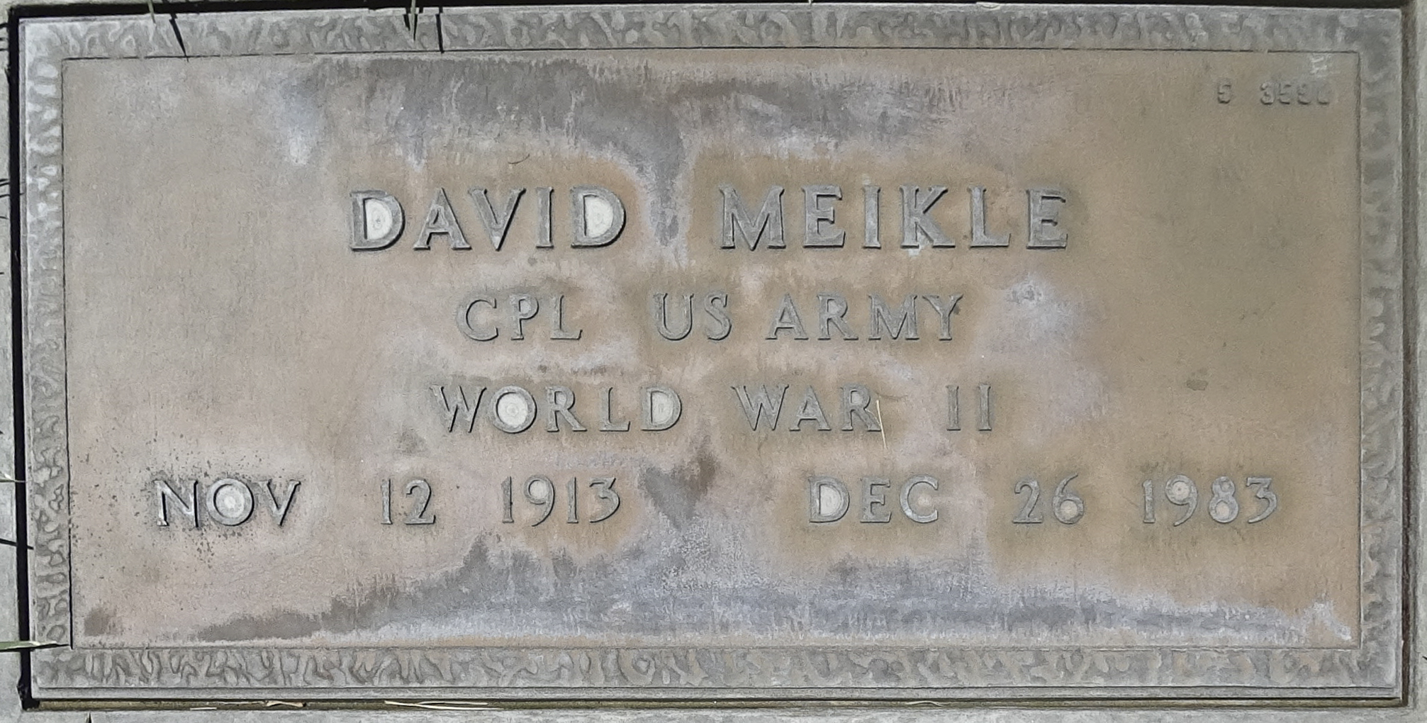 Gravesite marker image for david meikle