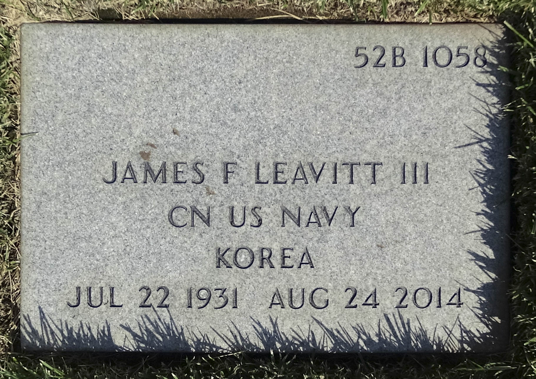Gravesite marker image for james francis leavitt iii