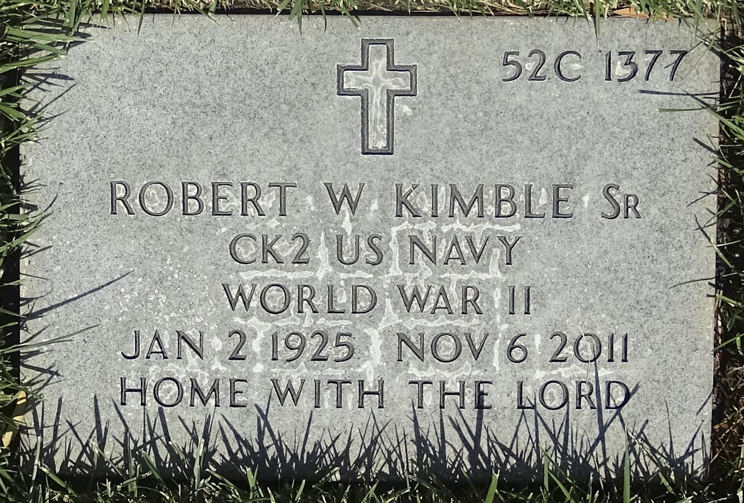 Gravesite marker image for robert william kimble sr