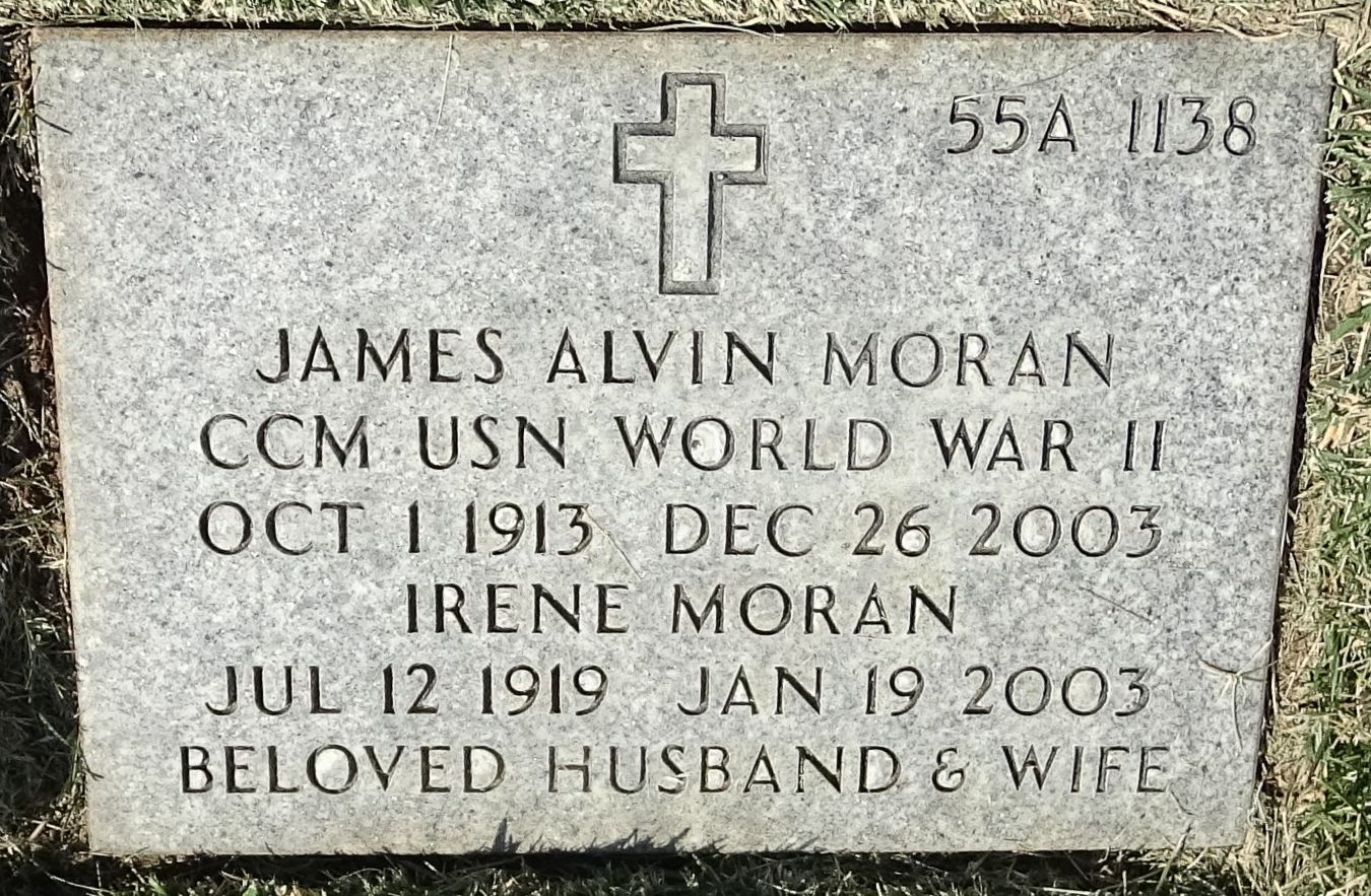 Gravesite marker image for james alvin moran