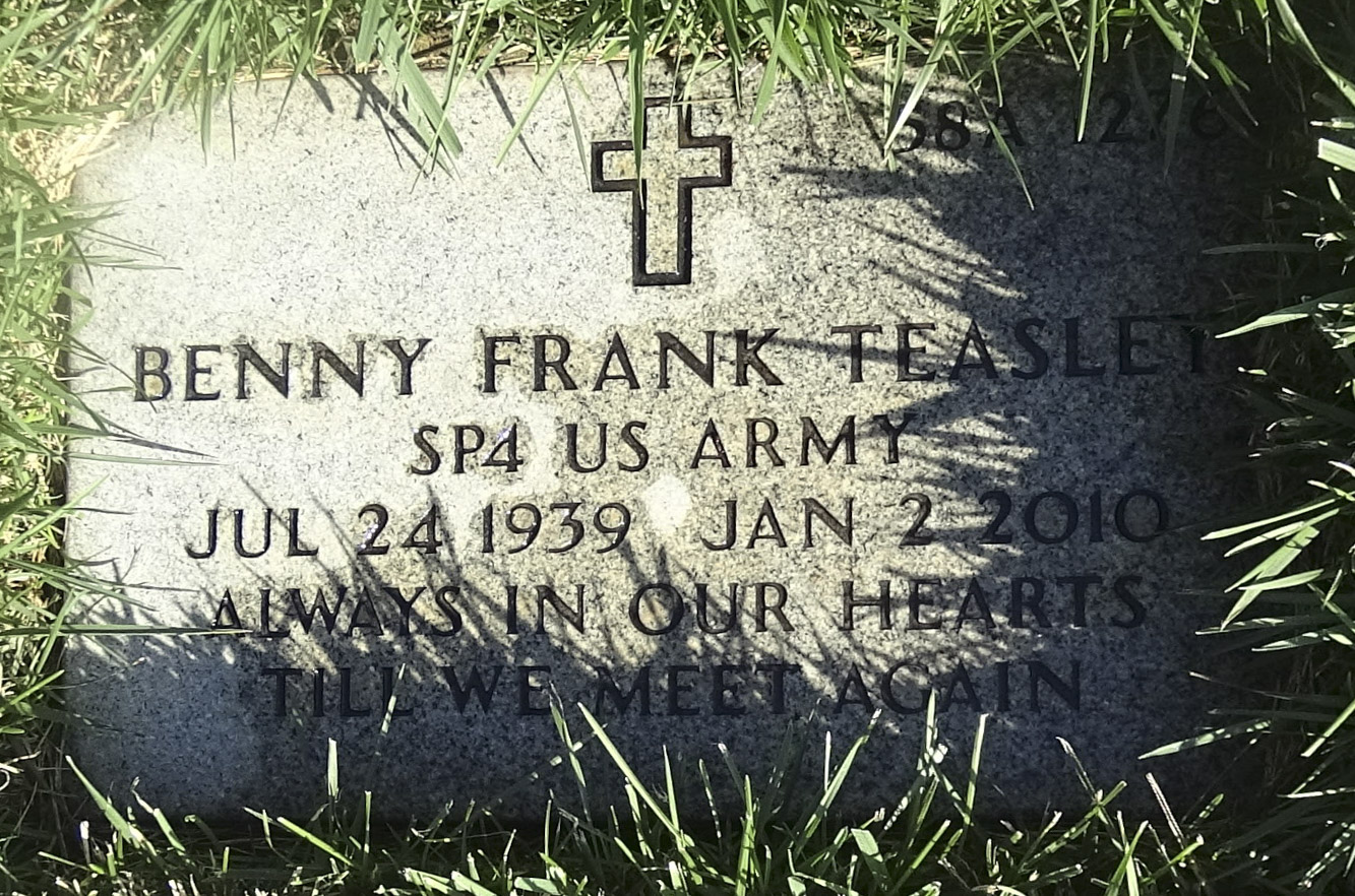 Gravesite marker image for benny frank teasley