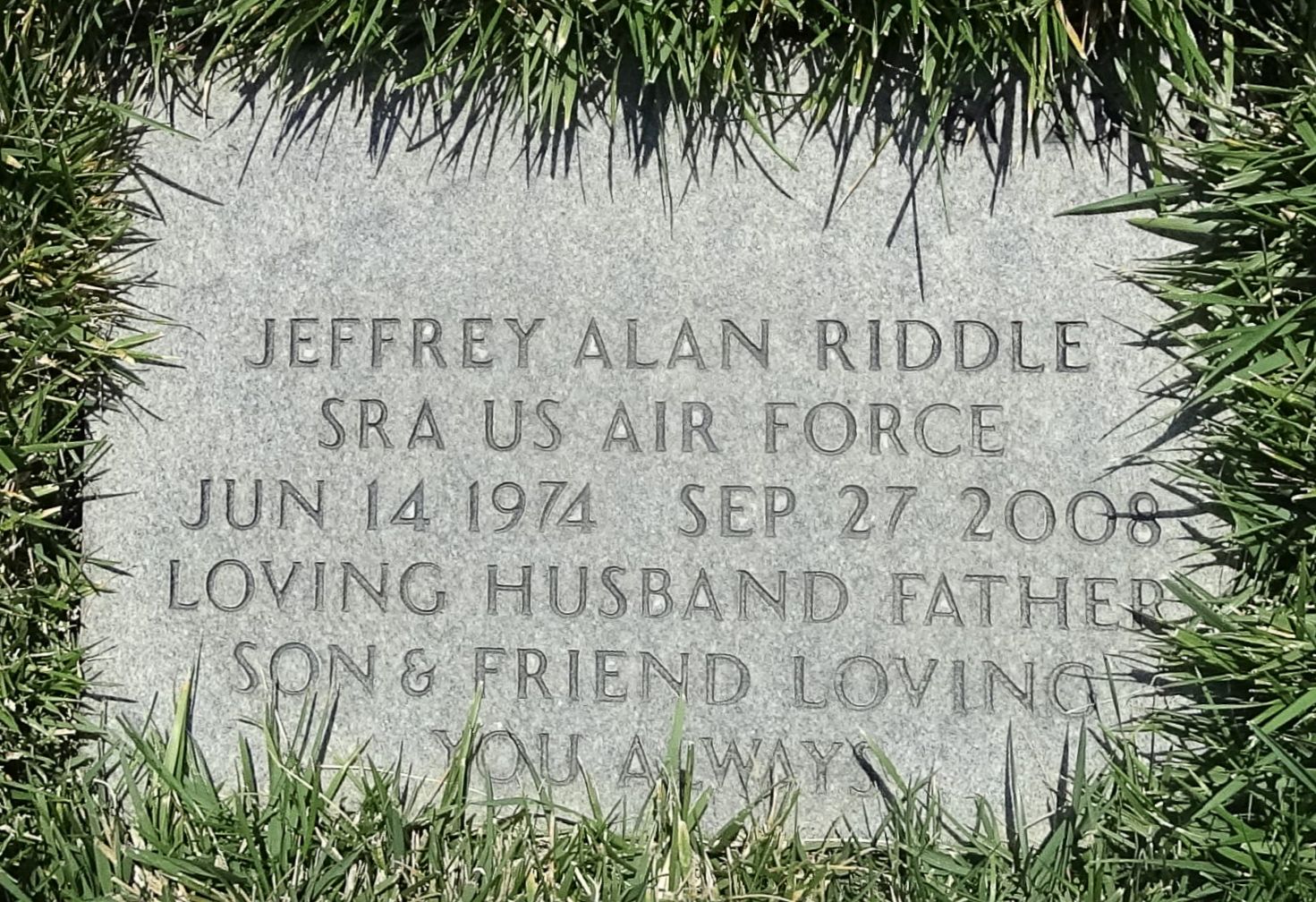 Gravesite marker image for jeffrey alan riddle
