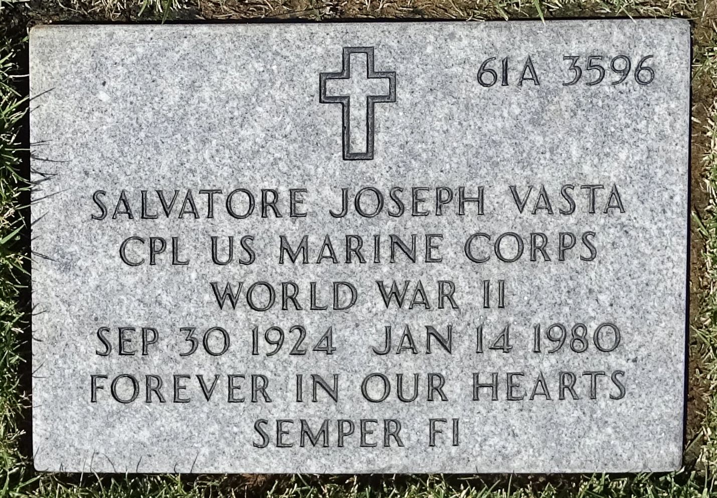 Gravesite marker image for salvatore joseph vasta