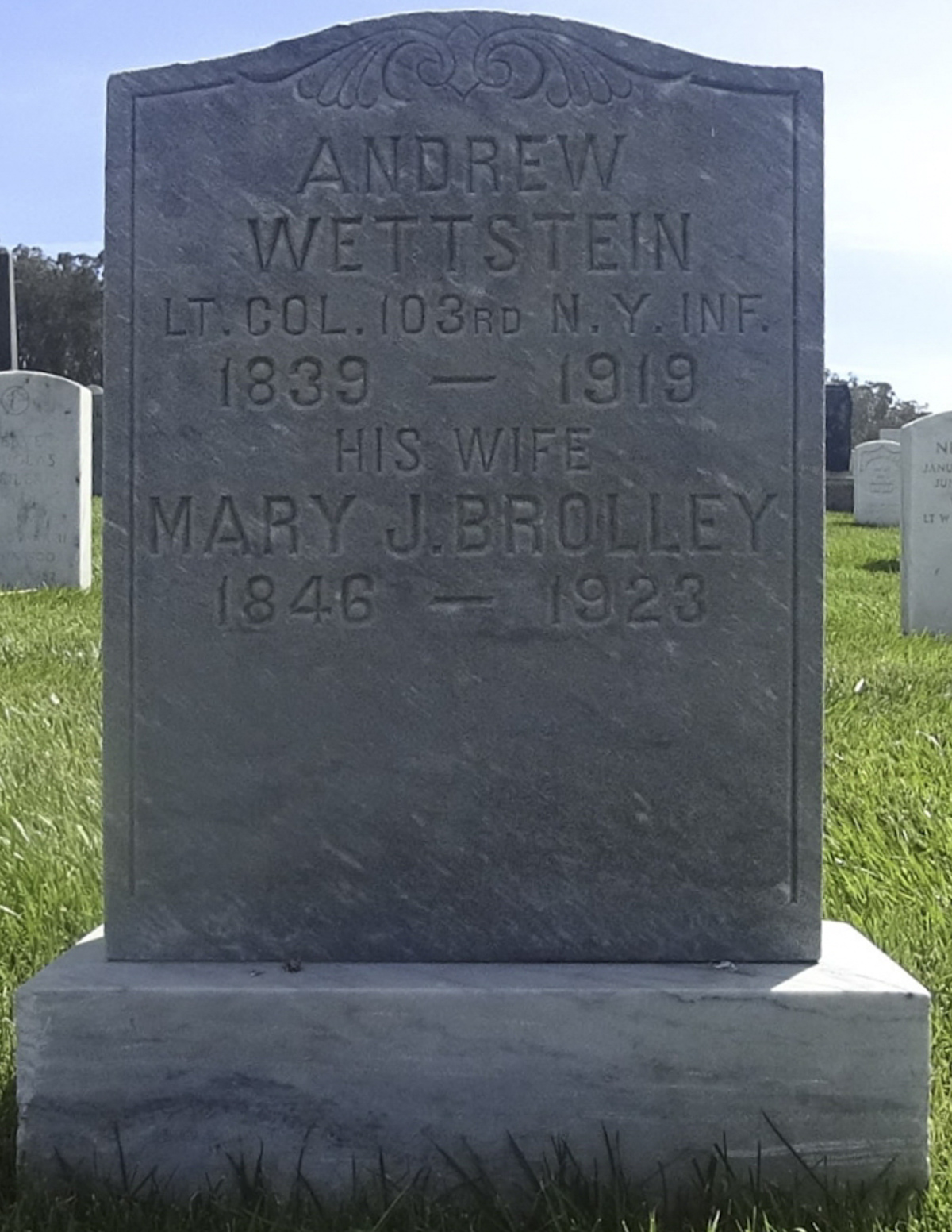 Gravesite marker image for andrew wettstein