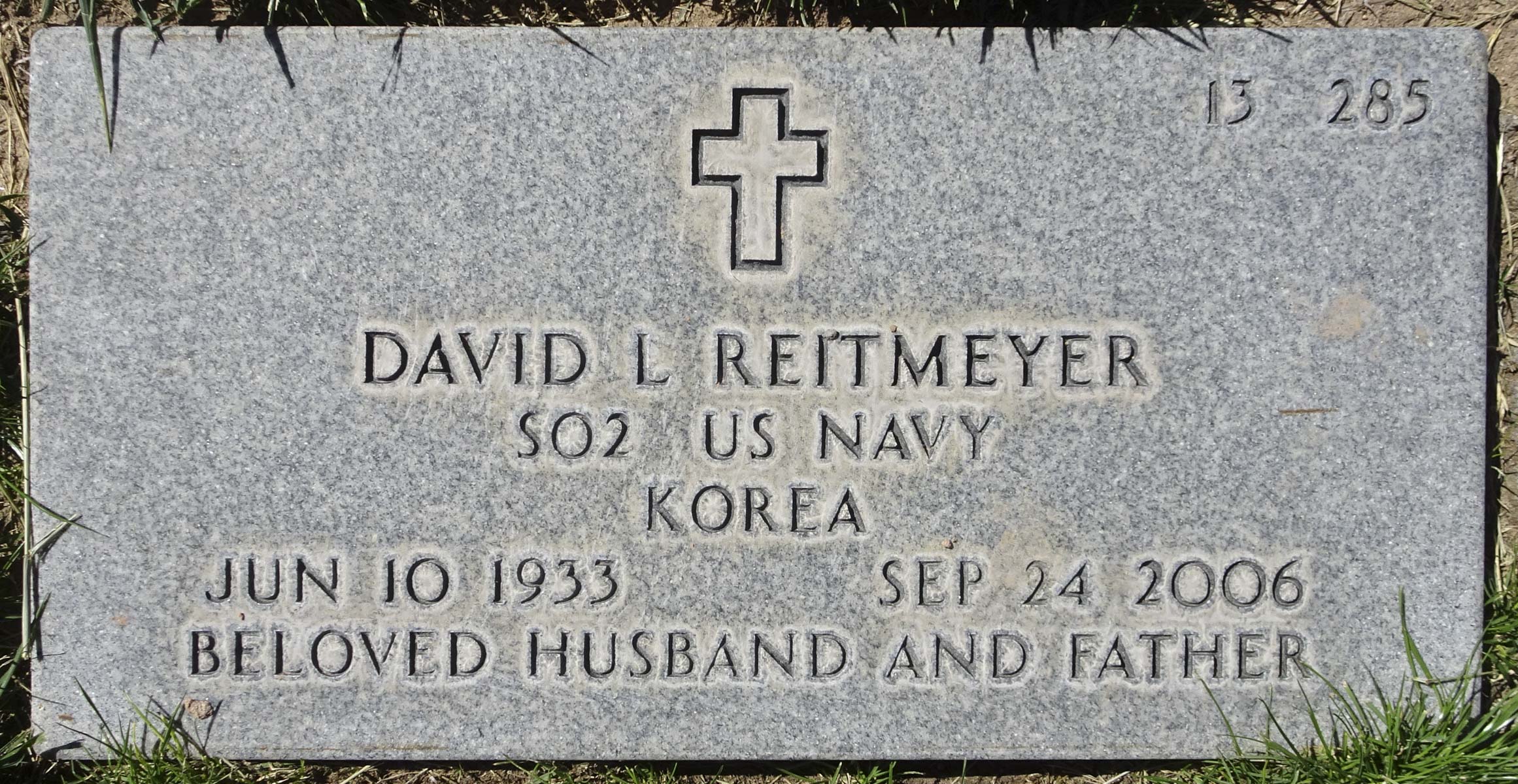 Gravesite marker image for david larue reitmeyer