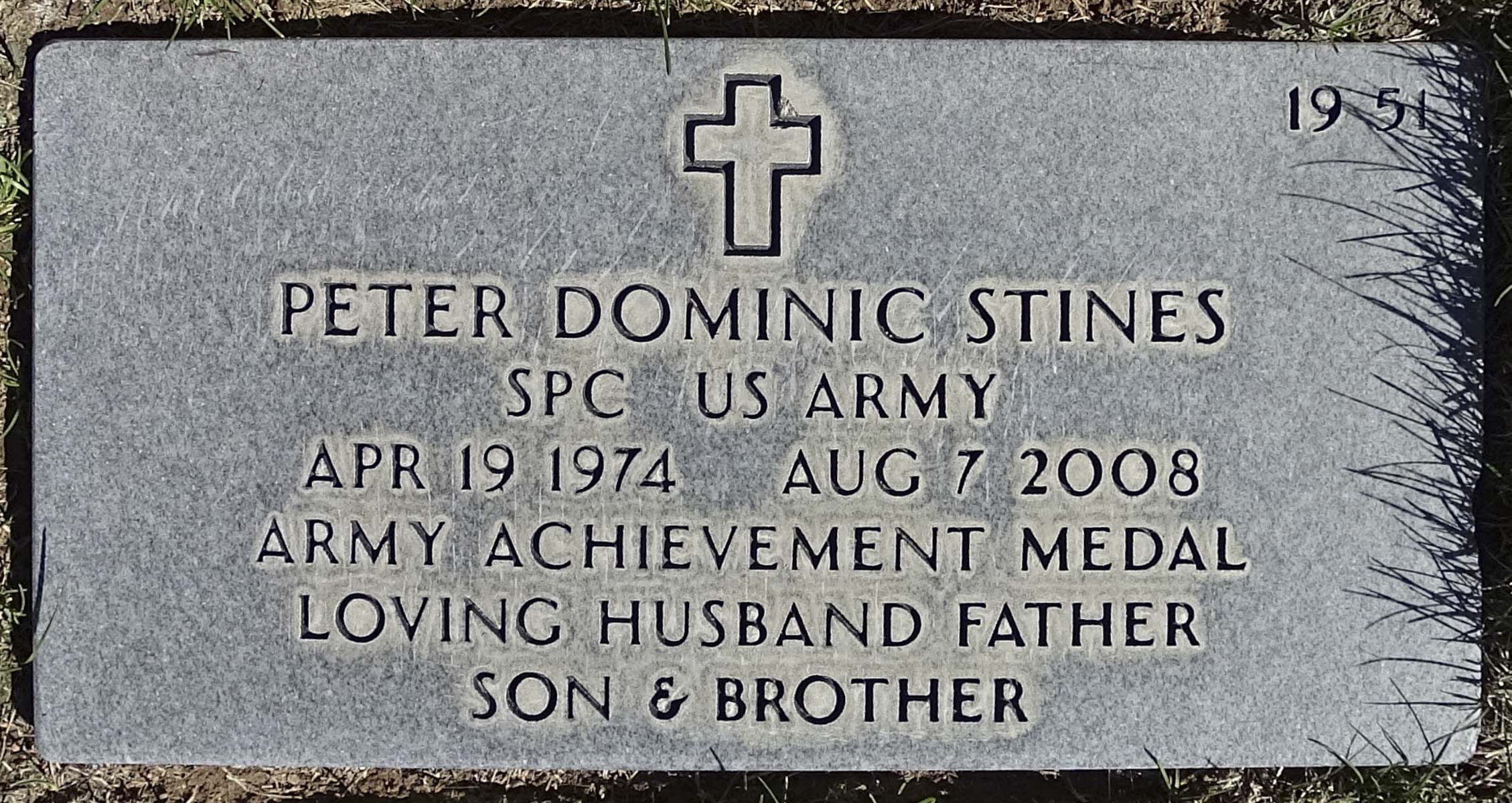 Gravesite marker image for peter dominic stines