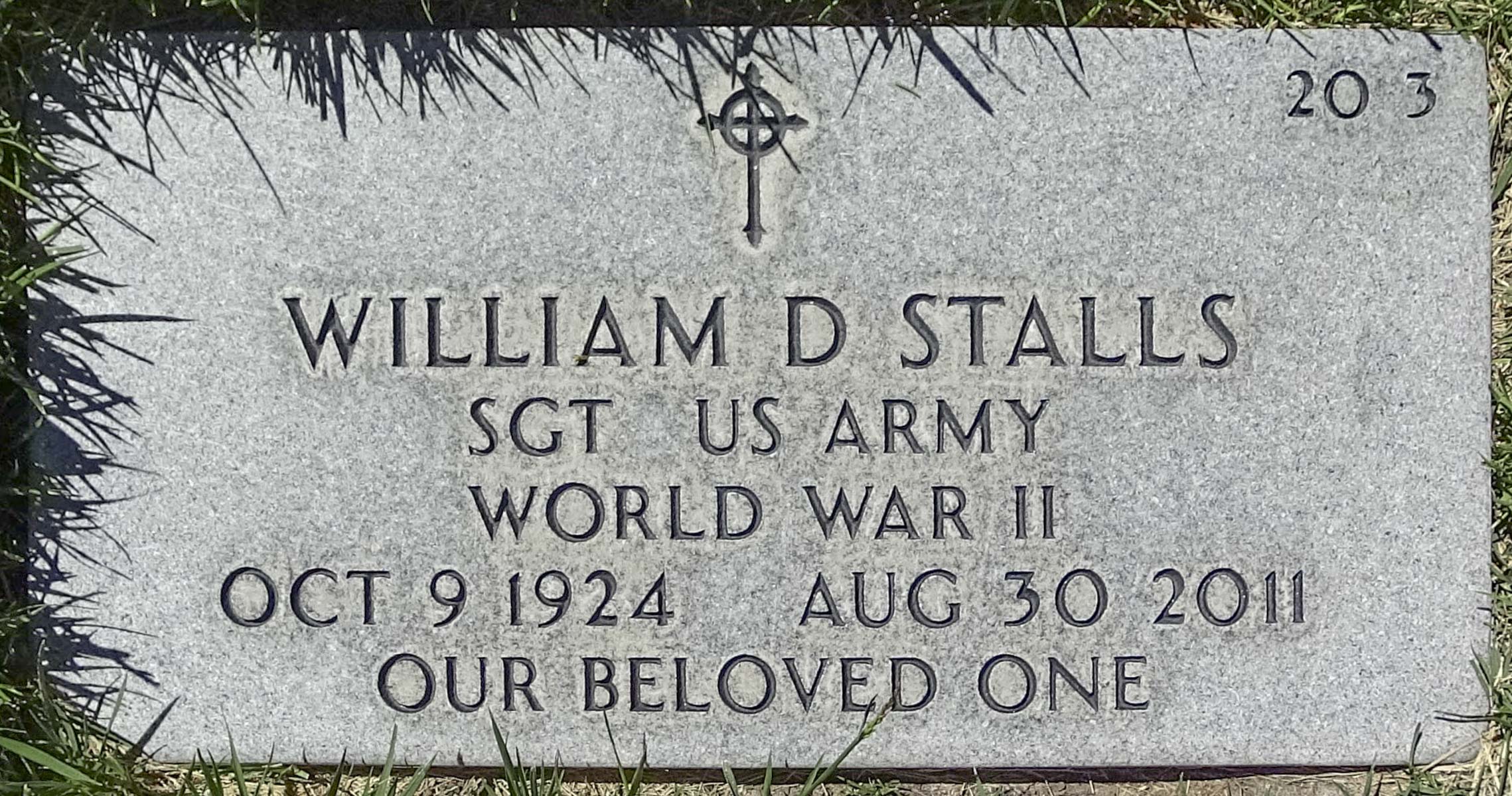 Gravesite marker image for william d stalls