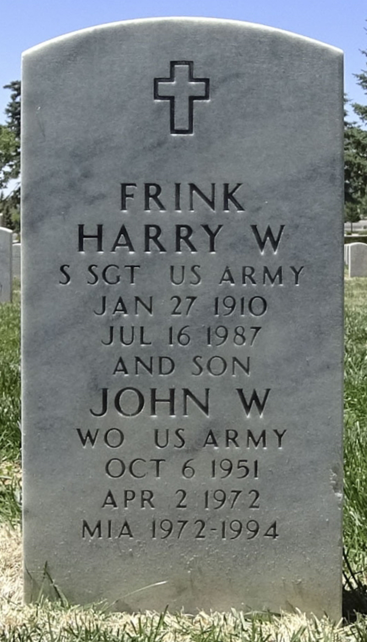 Gravesite marker image for john w frink