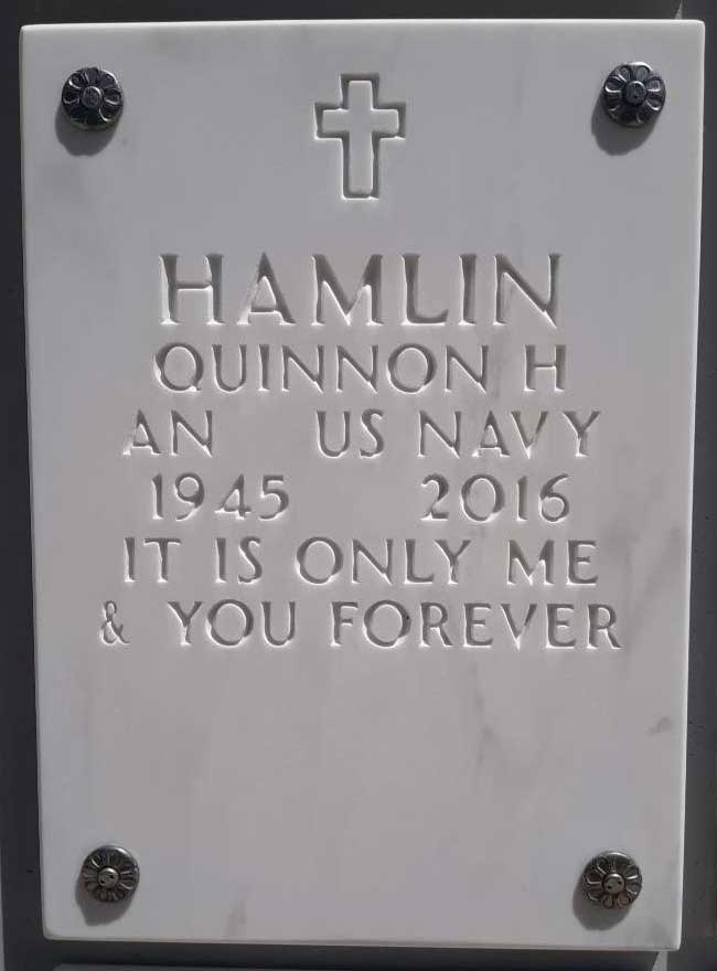 Gravesite marker image for quinnon hoyt hamlin