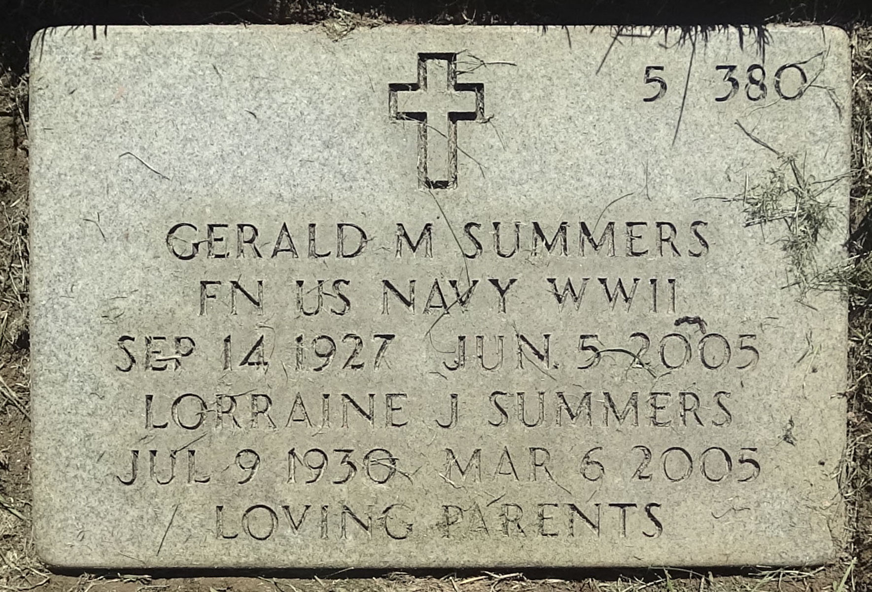 Gravesite marker image for gerald martin summers