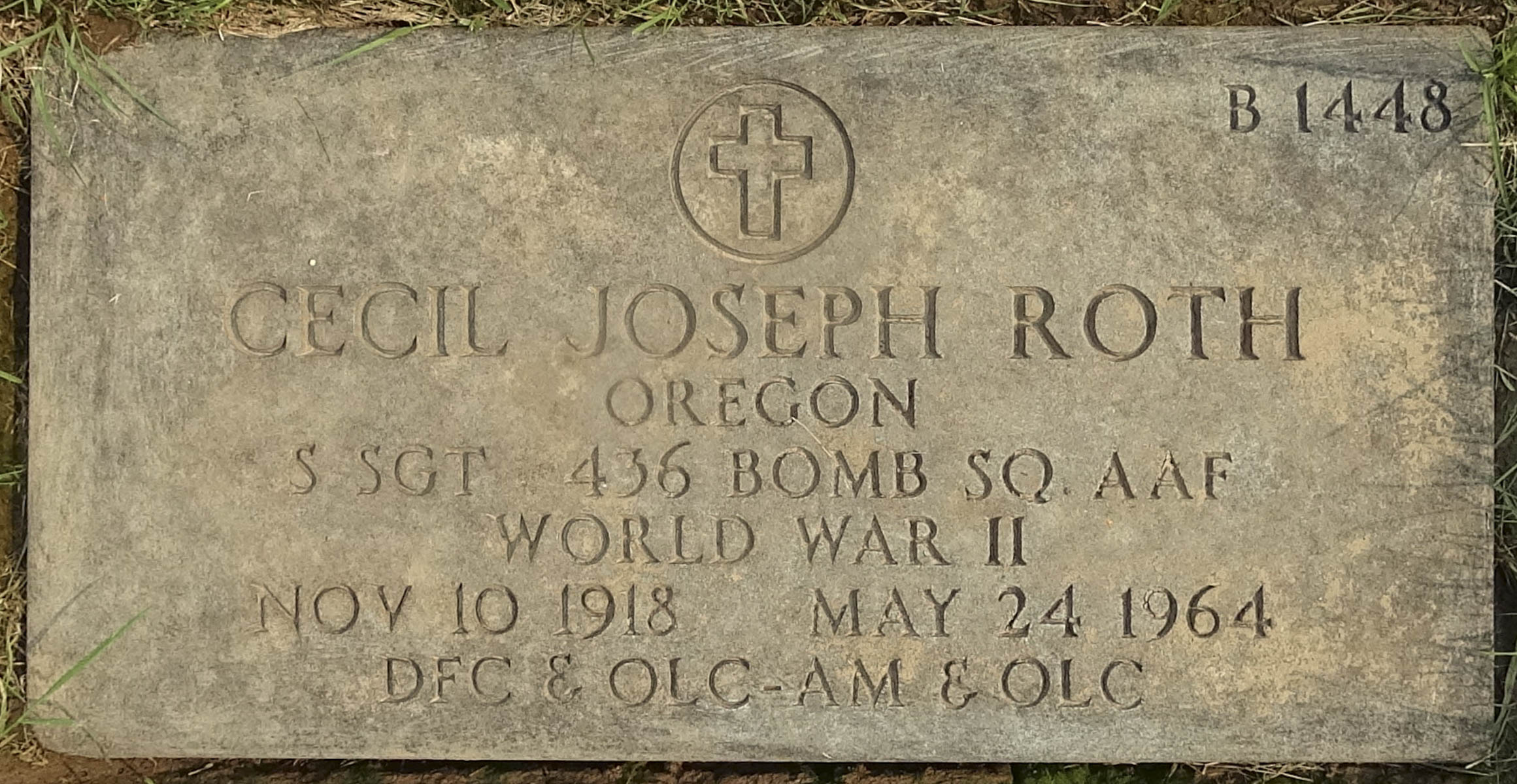 Gravesite marker image for cecil joseph roth